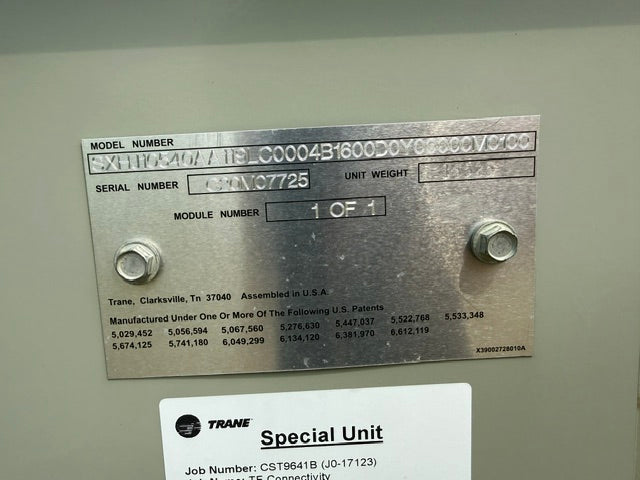 Trane Rooftop Unit SKHJ10540A, 105 Ton No Heat MFD 2020 460V