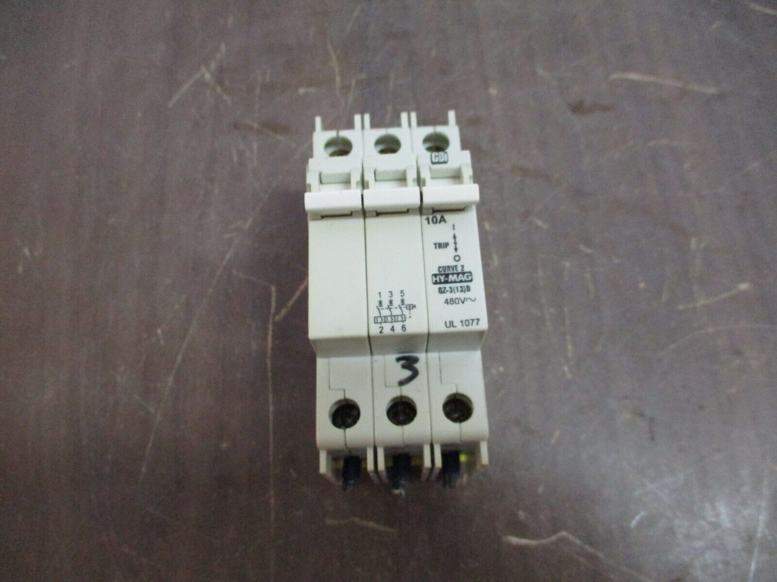 CBi Hy-Mag Circuit Breaker QZ-3(13)D-10 10A 480V 3P Used