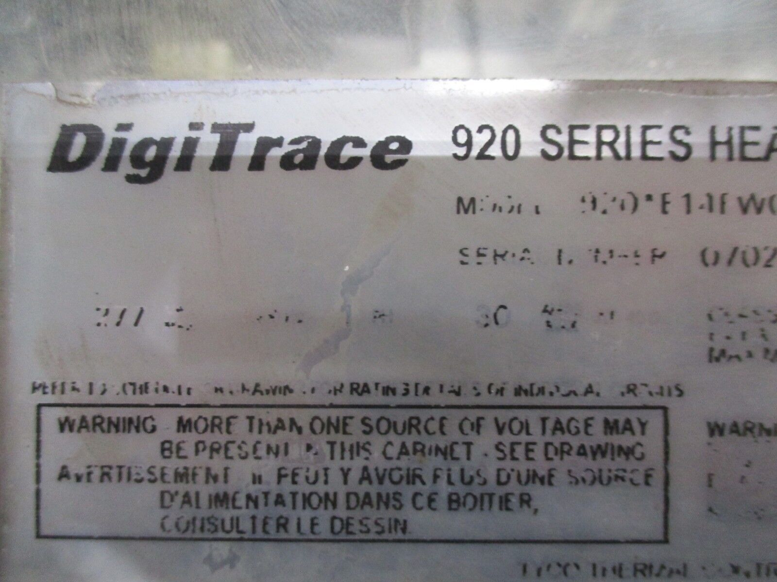 DigiTrace 920 Series Heat Tracing Controller Assembly 920*E14FWQ1*SIS312*SS3112