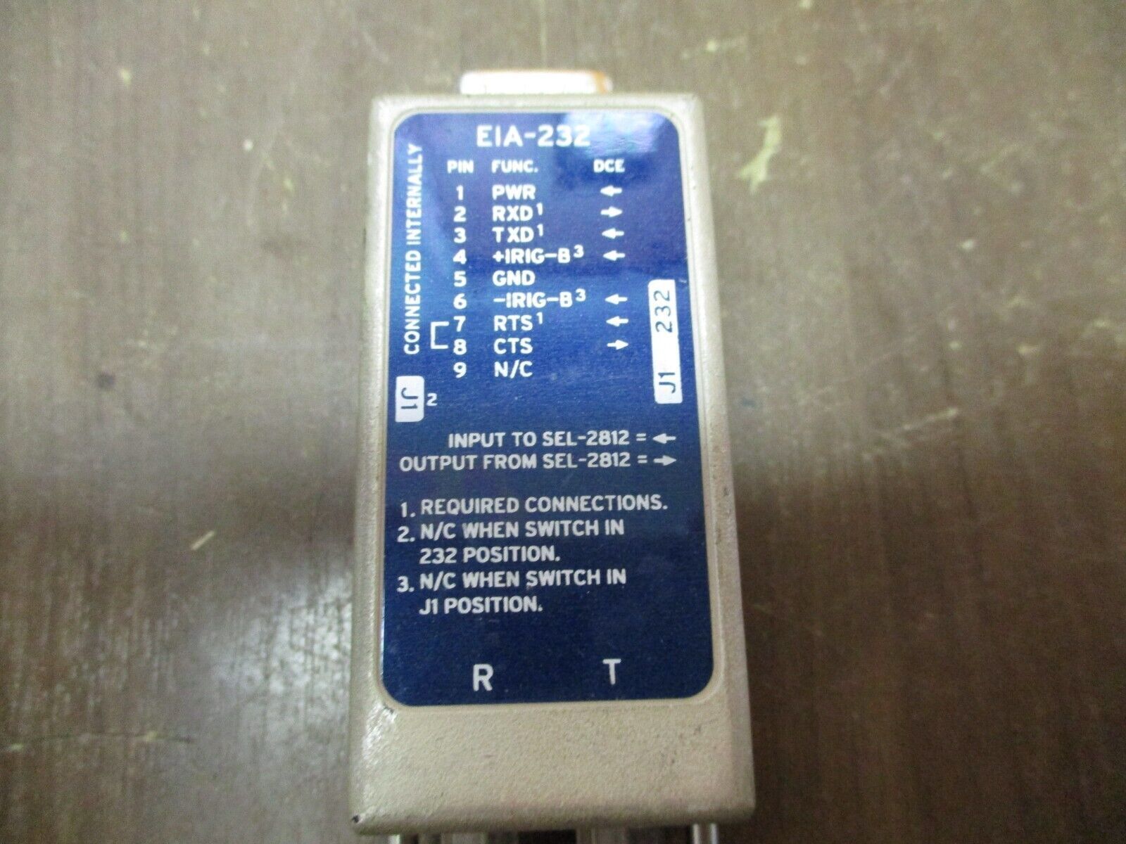 SEL Fiber-Optic Transceiver SEL-2812HMT EIA-232 Full Duplex Used