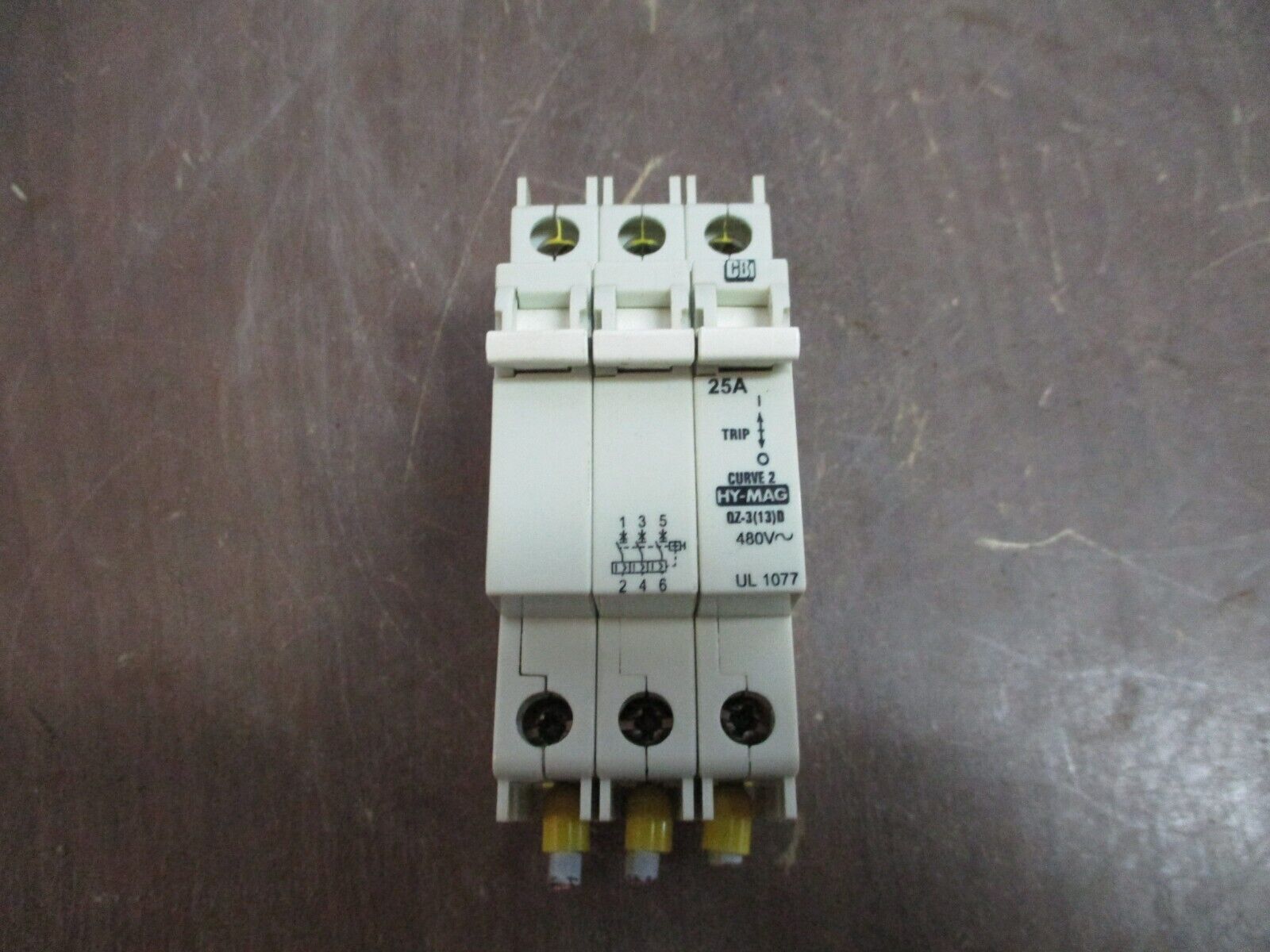 CBi Hy-Mag Circuit Breaker QZ-3(13)D-25 25A 480V 3P *Broken Terminal Fin* Used