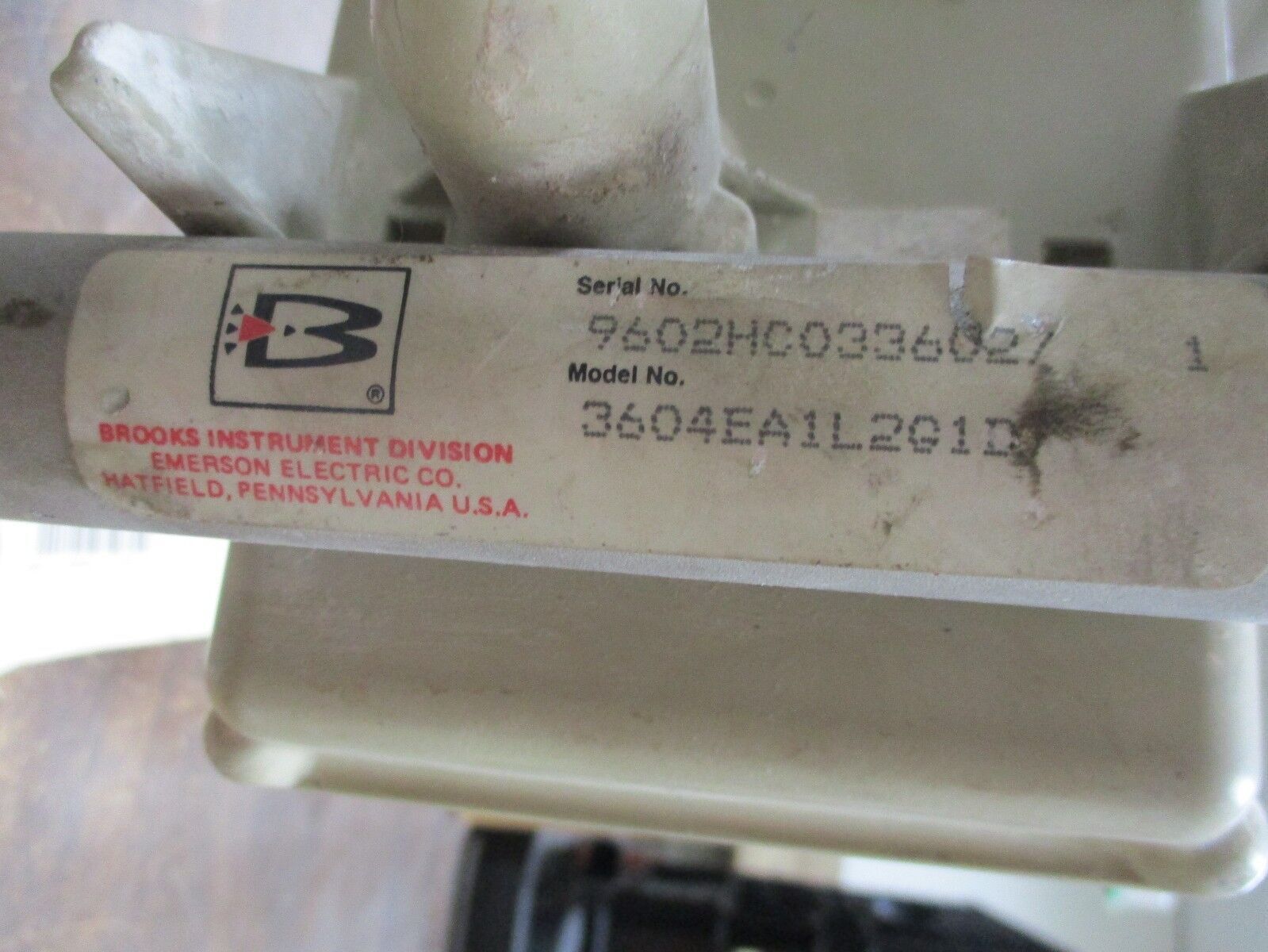 Brooks 3604 Hi Pressure Thru-Flow Indicator 3604EA1L2G1D Range:.38 - 3.8 Used