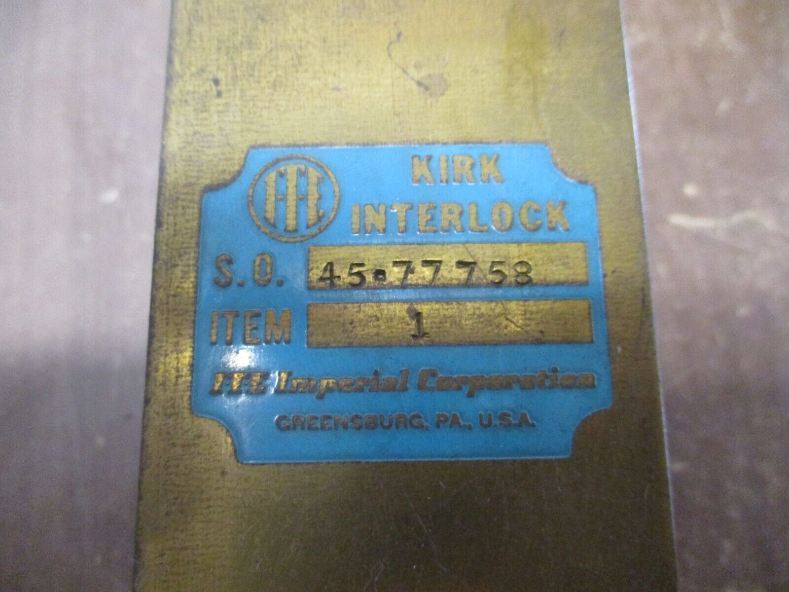 ITE Kirk Interlock 45-77758 Used