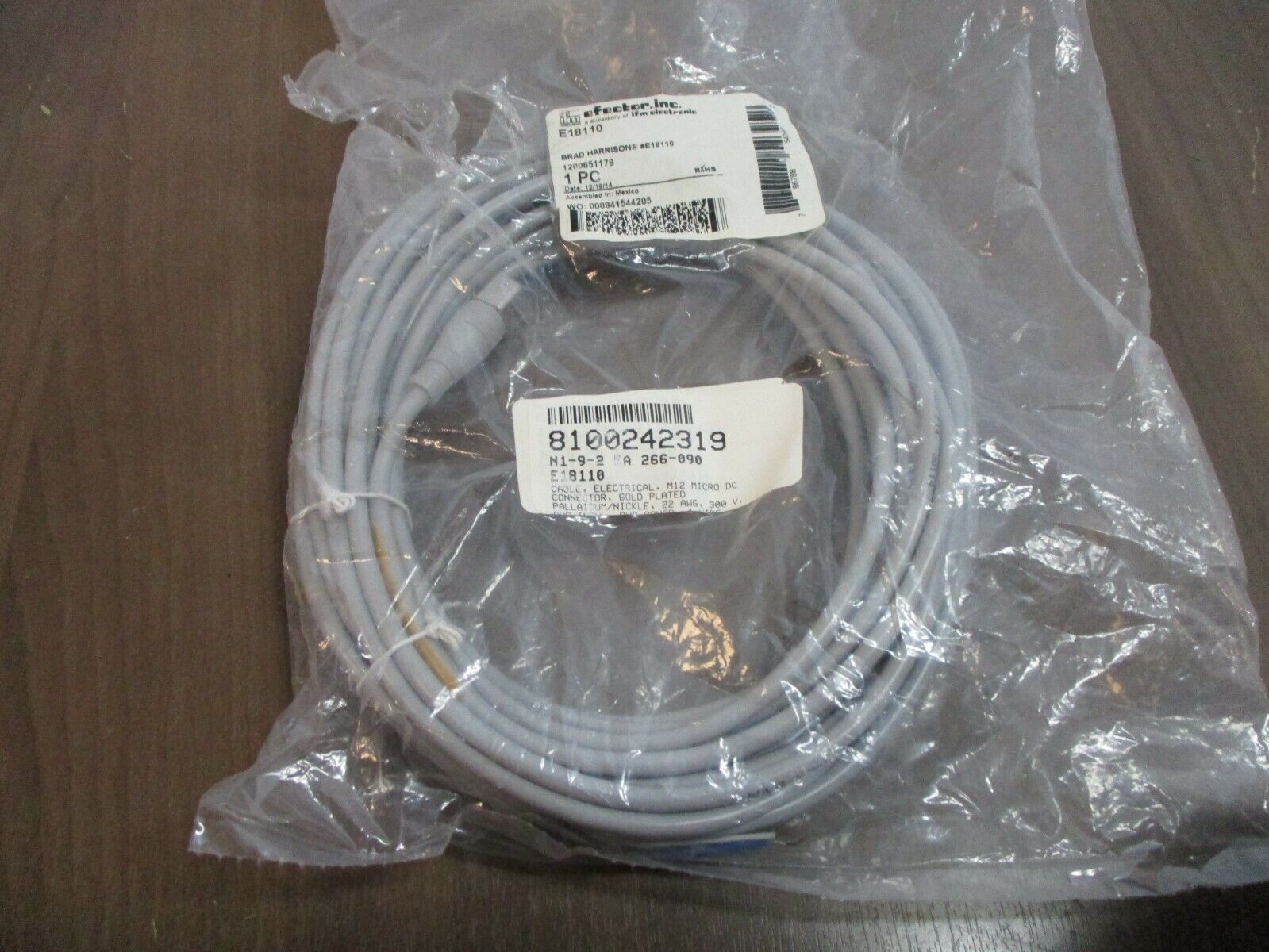 ifm efector Connecting Cable w/ Socket E18110 M12 Connector New Surplus