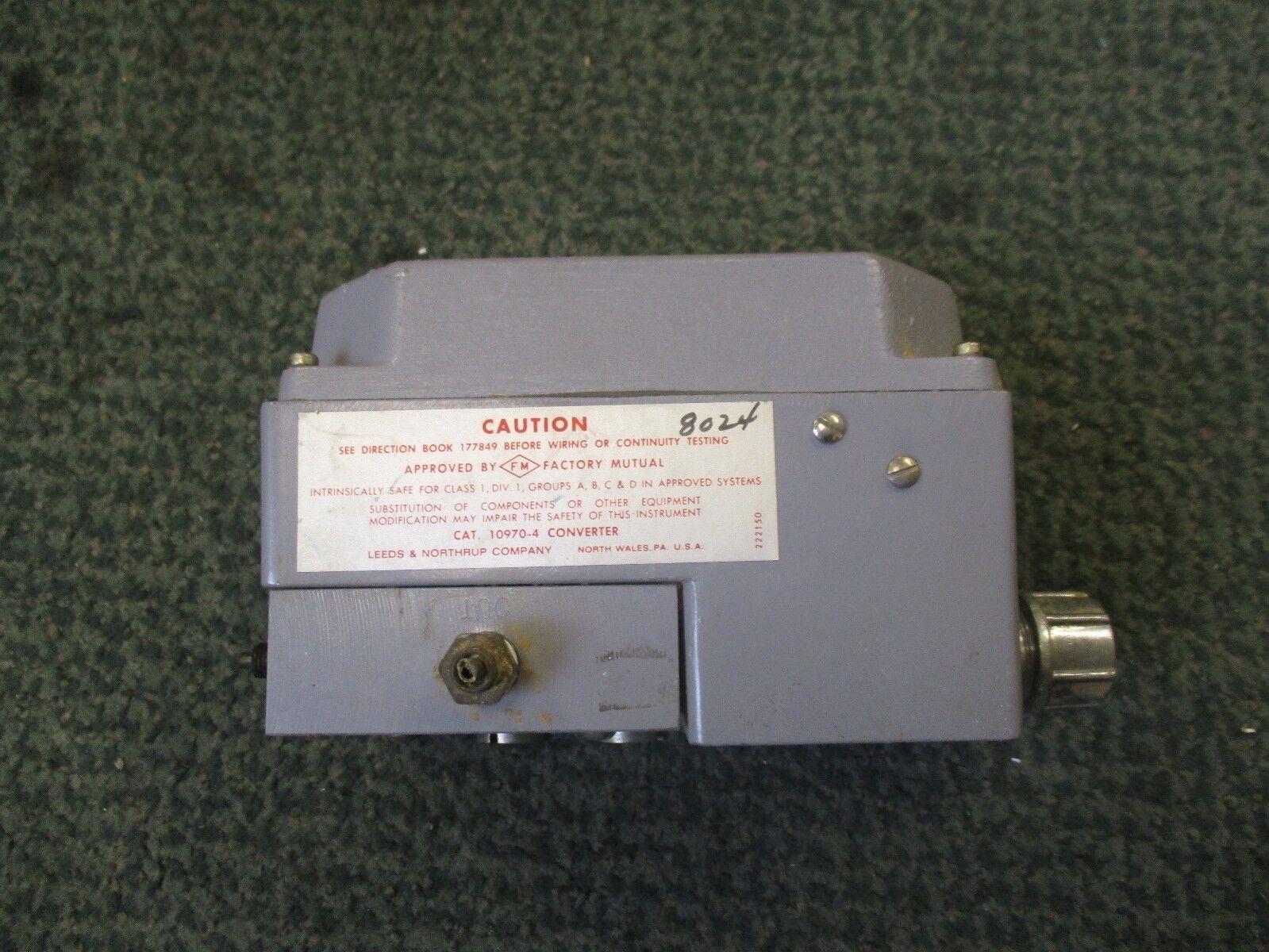 Leeds & Northrup Electro-Pneumatic Converter 10970-4 20 PSI Used