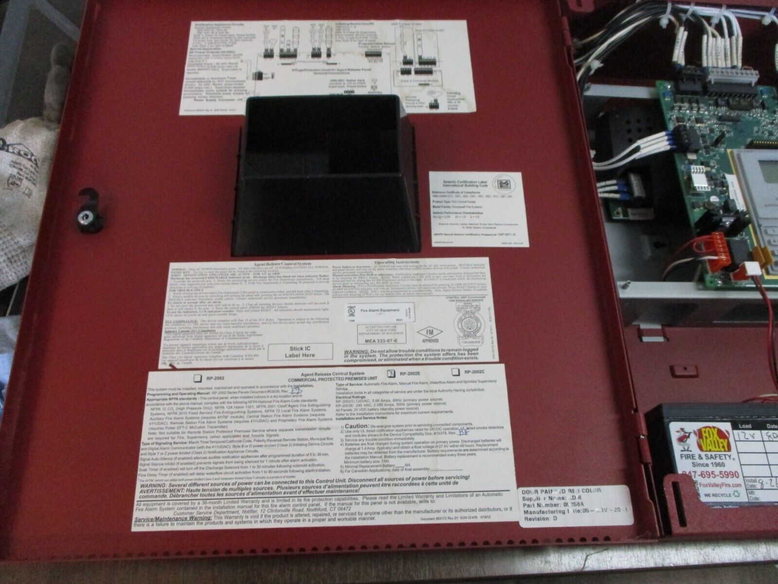 Honeywell Notifier Control Panel RP-2002E Used