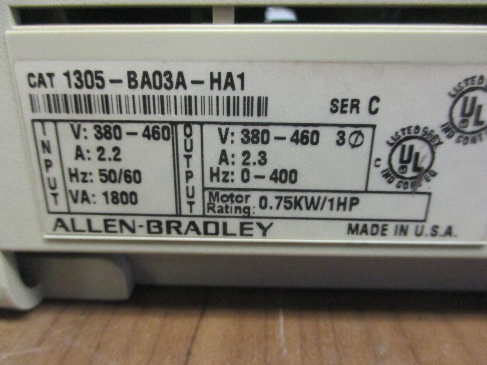 Allen-Bradley 1305 AC Drive 1305-BA03A-HA1 1HP Used
