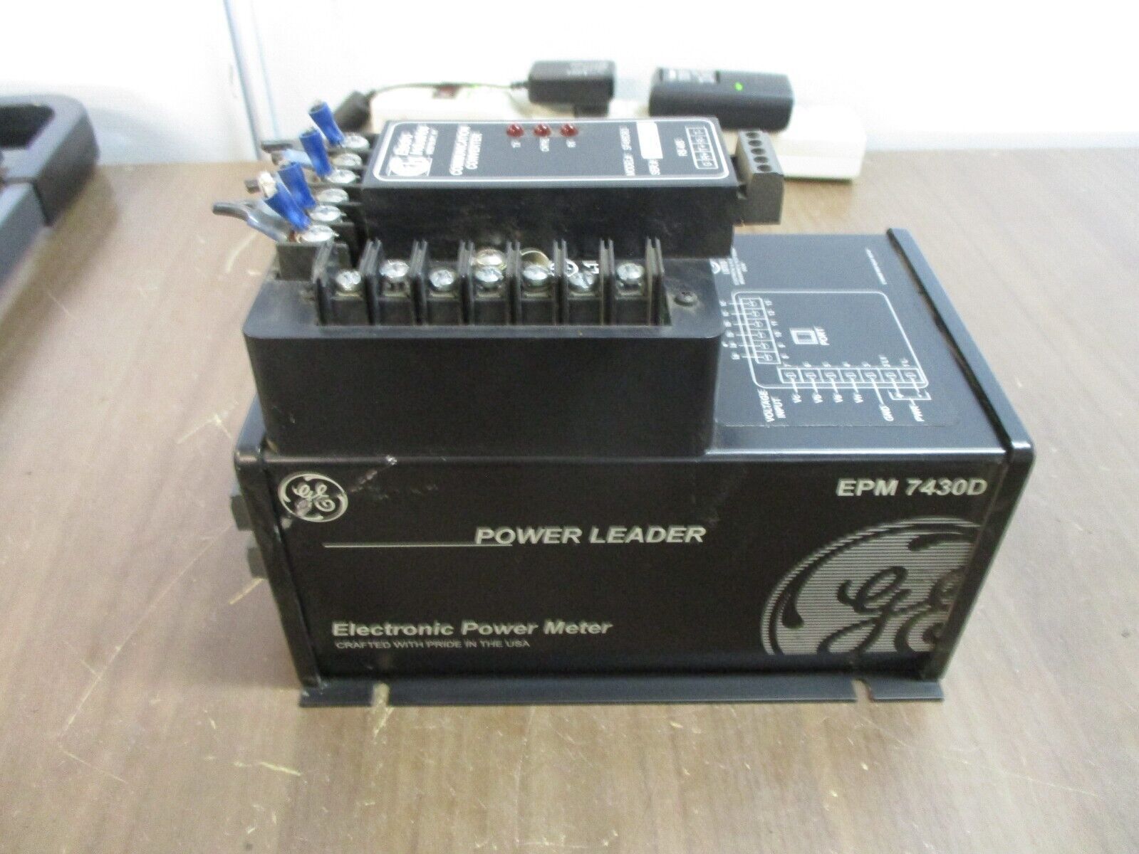 GE Electronic Power Meter EPM 7430D w/ SF485DB3 Comm Converter Used