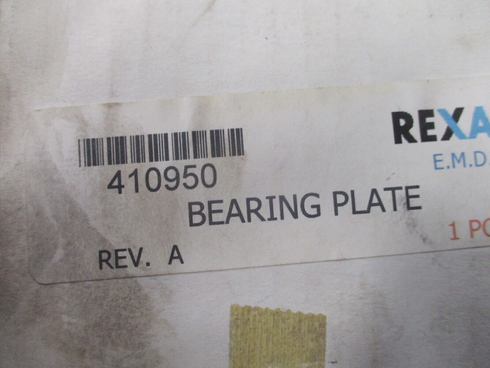 Rexam Bearing Plate 410950 Rev. A New Surplus
