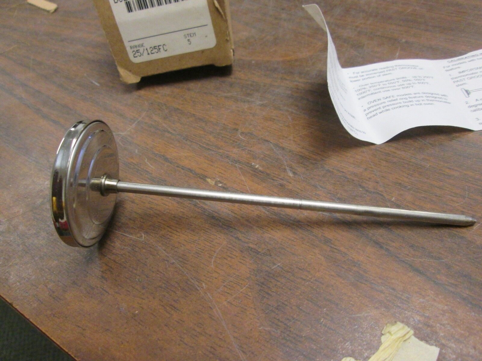 H O Terice Thermometer B82105P03 Range: 25/125 FC 5" Stem New Surplus