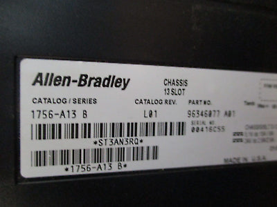 Allen-Bradley 13-Slot Chassis w/ Power Supply 1756-A13B / 1756-PA72C Used
