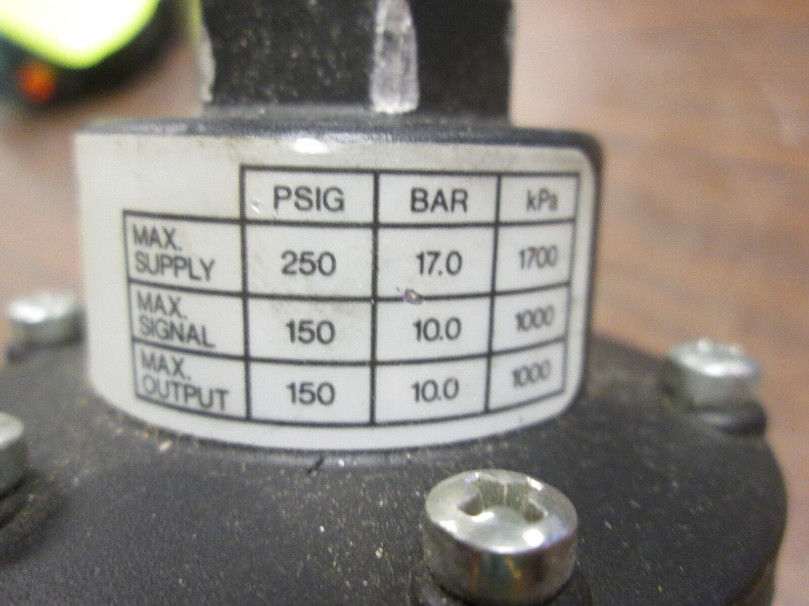 Fairchild Volume Booster 20712 250 PSIG Max Supply 150 PSIG Max Output Used