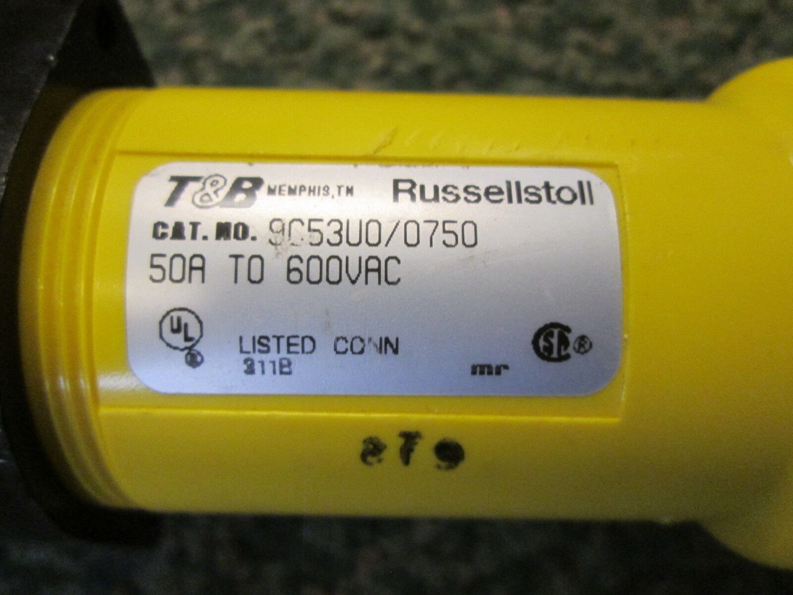 Russellstoll Connector 9C53U010750/0750 50A 600V Used