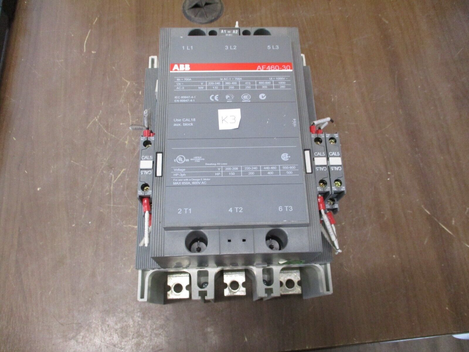 ABB Contactor AF460-30 24-60VDC Coil 650A 600V Used