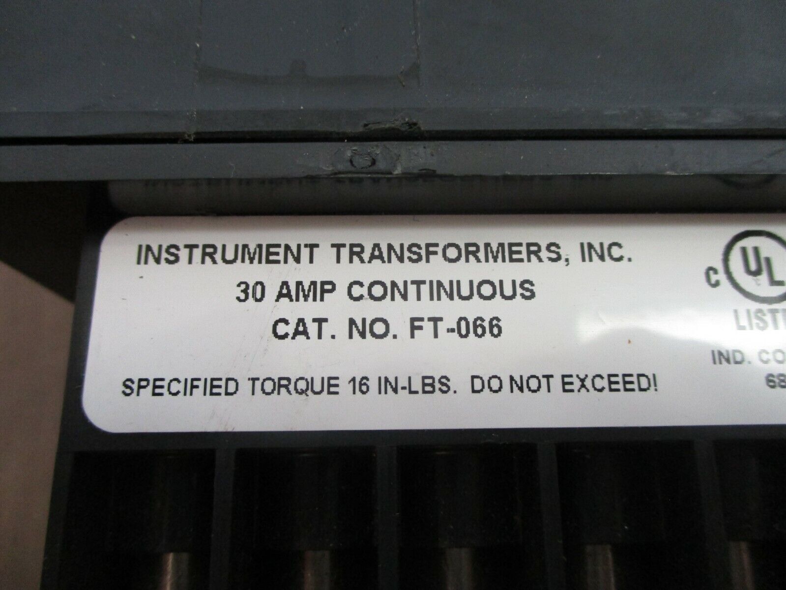 Instrument Transformers Test Switch FT-066 30A Used