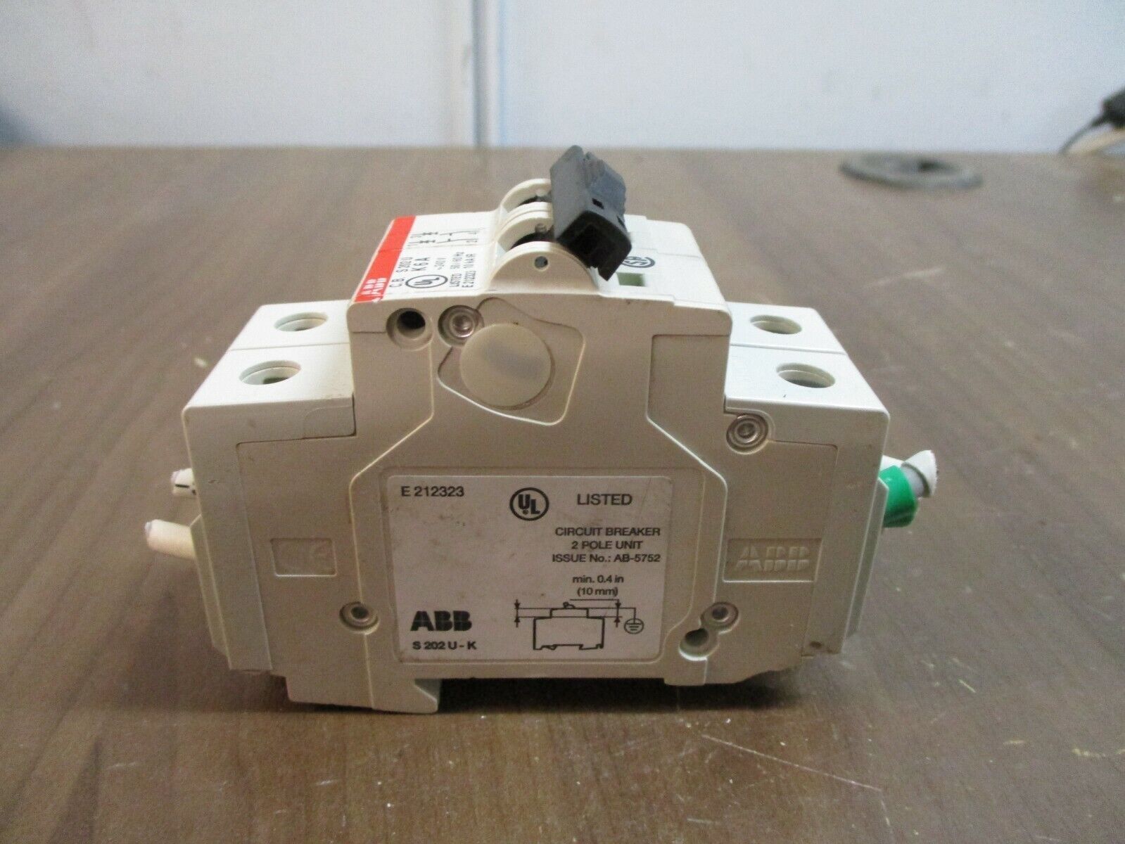 ABB Circuit Breaker S 202 U K6A 6A 240V 2P *1P Broken DIN Rail Mount* Used