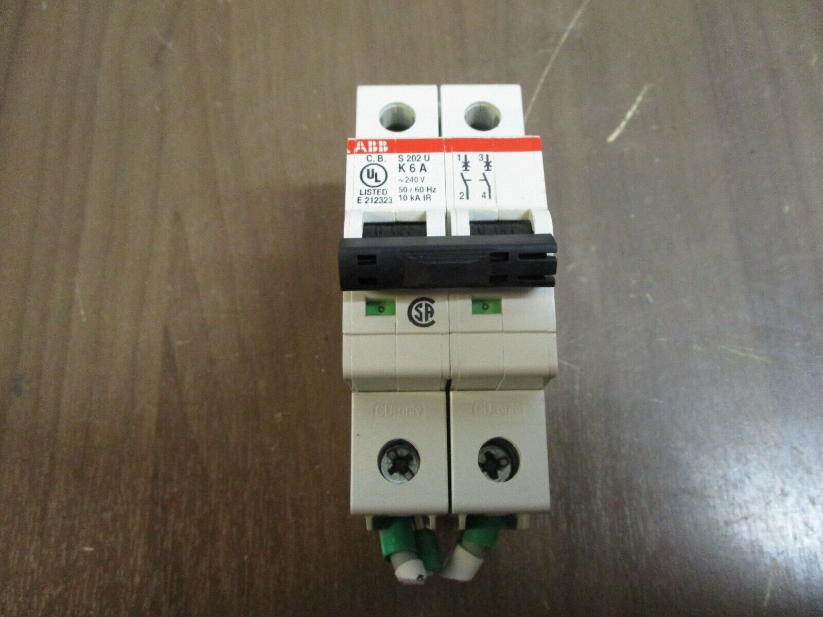 ABB Circuit Breaker S 202 U K6A 6A 240V 2P *1P Broken DIN Rail Mount* Used