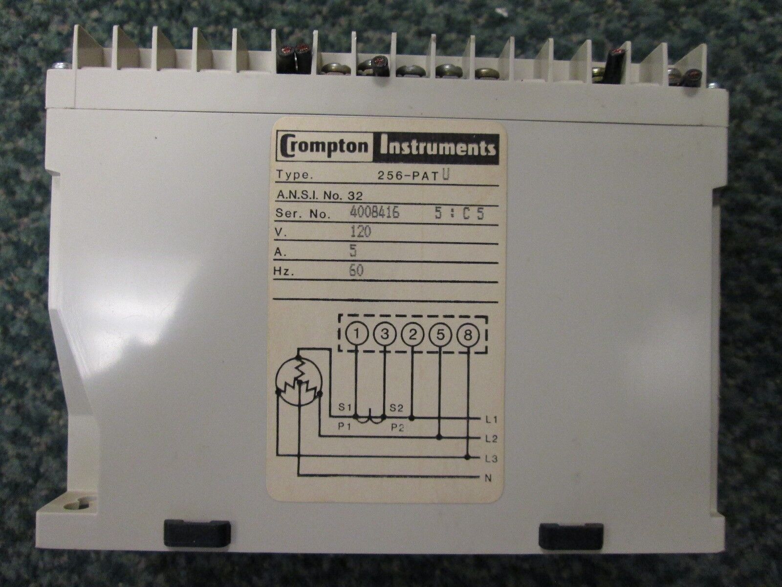 Crompton Protector Relay 256 PATU LSBX 5A 60Hz Used
