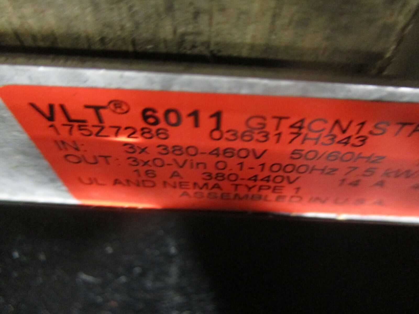 Danfoss VLT 6011 AC Drive 175Z7286 10HP 3Ph Input: 380-480V 50/60Hz 15A Used