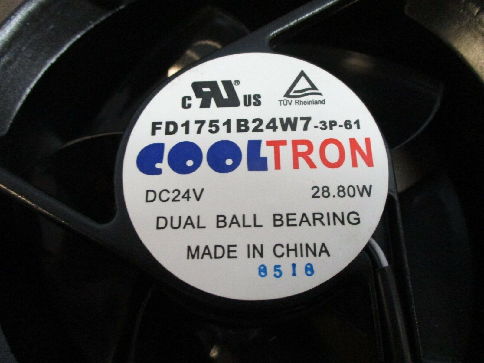 Cooltron Axial Fan FD1751B24W7-3P-61 24VDC 28.80W Used
