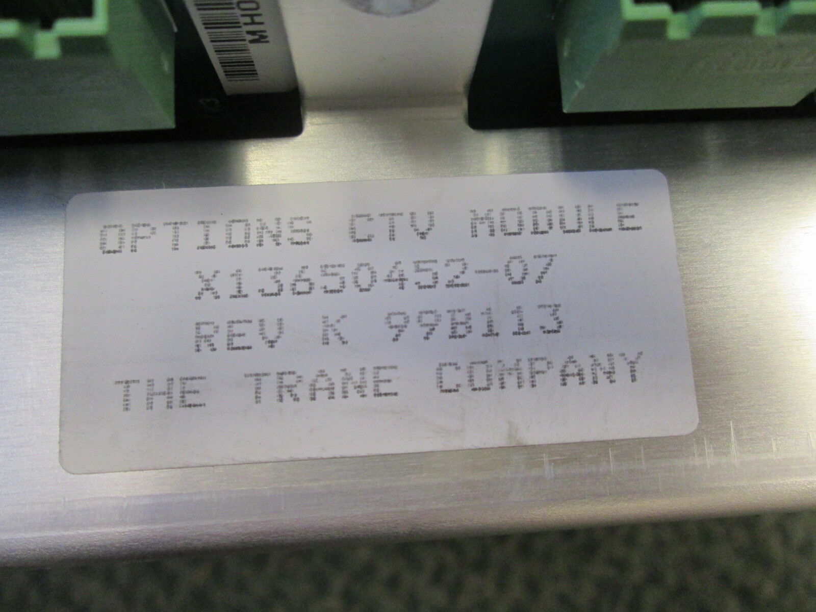 Trane Options CTV Module X13650452-07 Rev. K Used