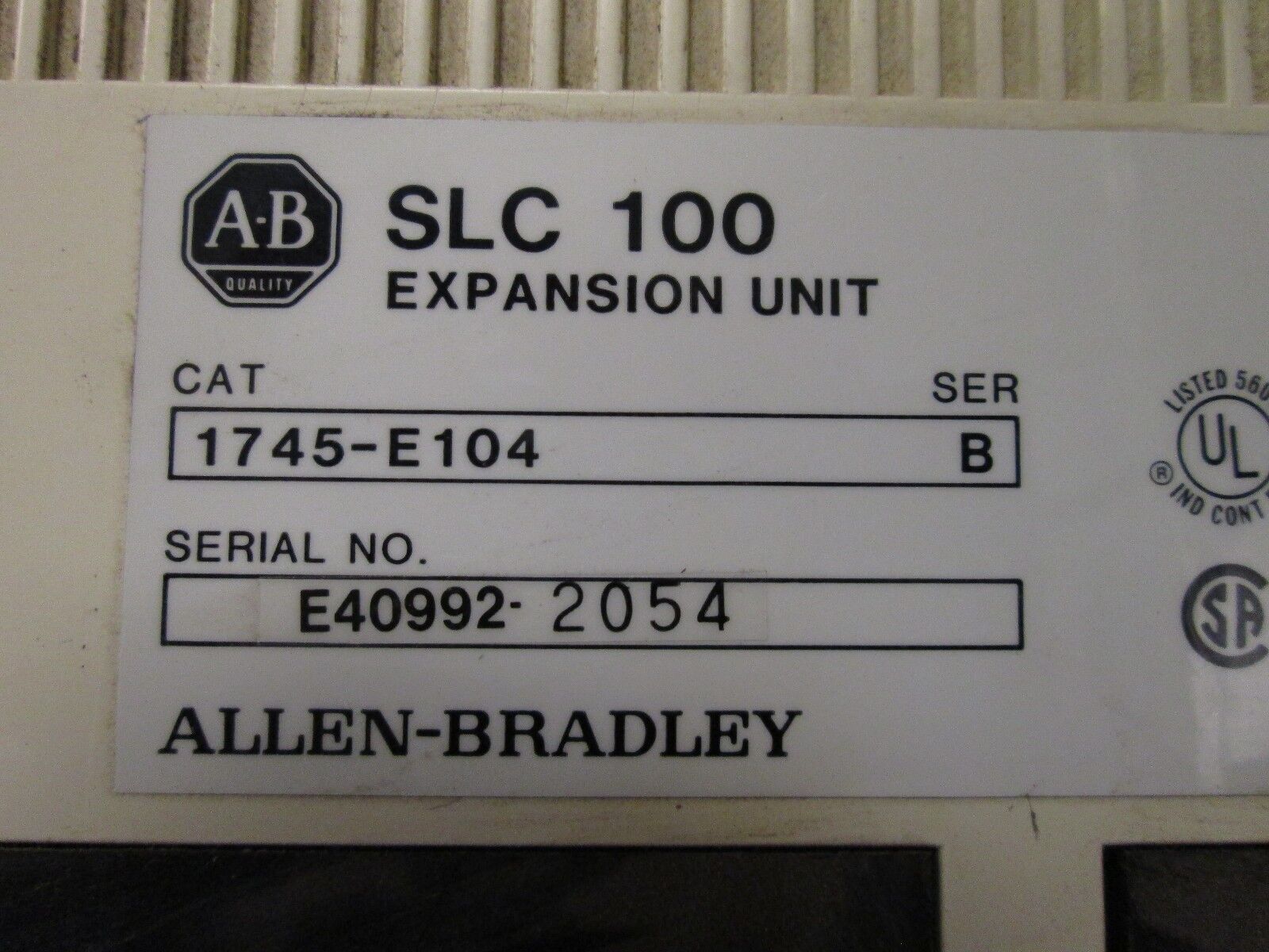 Allen-Bradley SLC 100 Expansion Unit 1745-E104 Series B Used