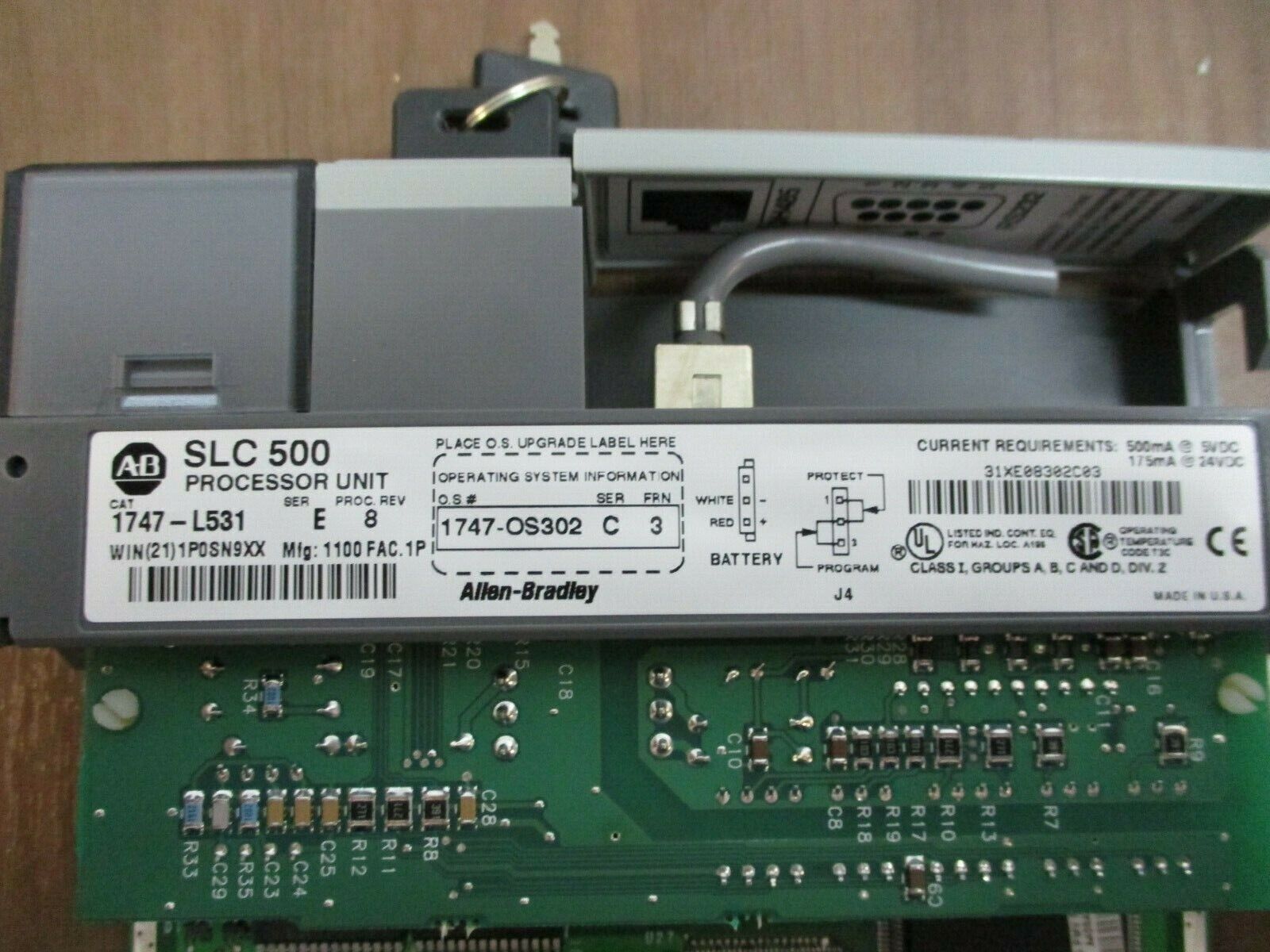 Allen-Bradley SLC 500 Processor Unit 1747-L531 Ser E Proc Rev 8, Used
