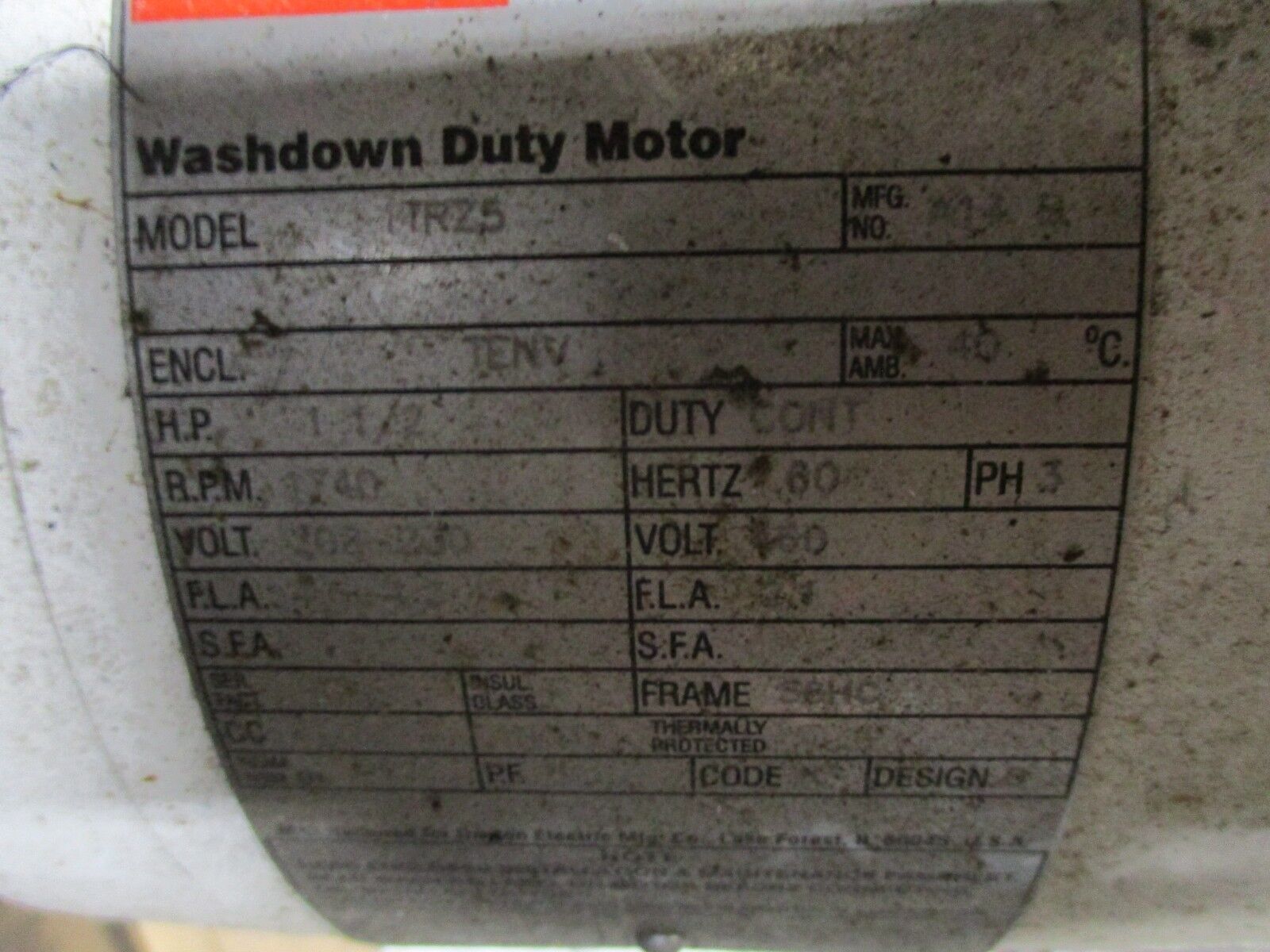 Gast Vacuum Pump 2567-V108 1.5HP 1800RPM 208-230/460V 4.5-4.2/2.1A Used