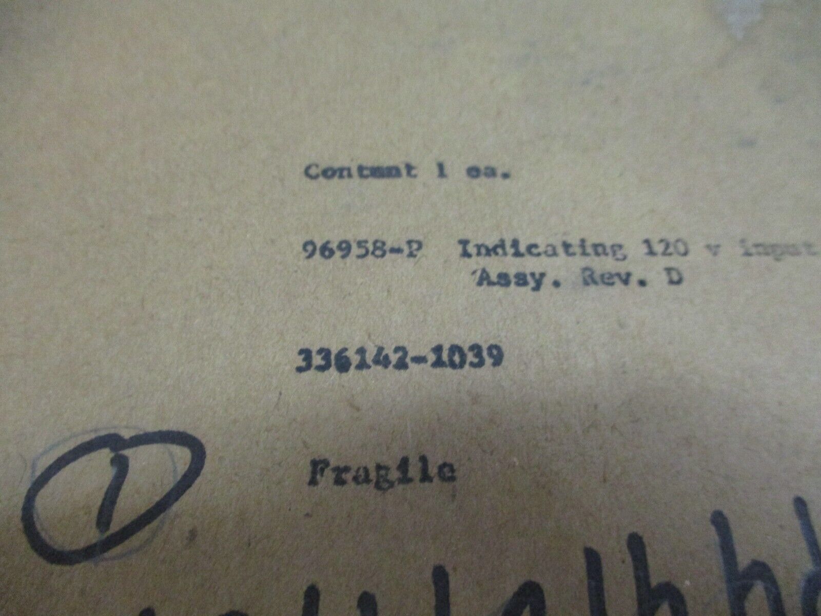 Diamond Power Indicating 120V Input Module Assembly 336142-1039 Rev. D