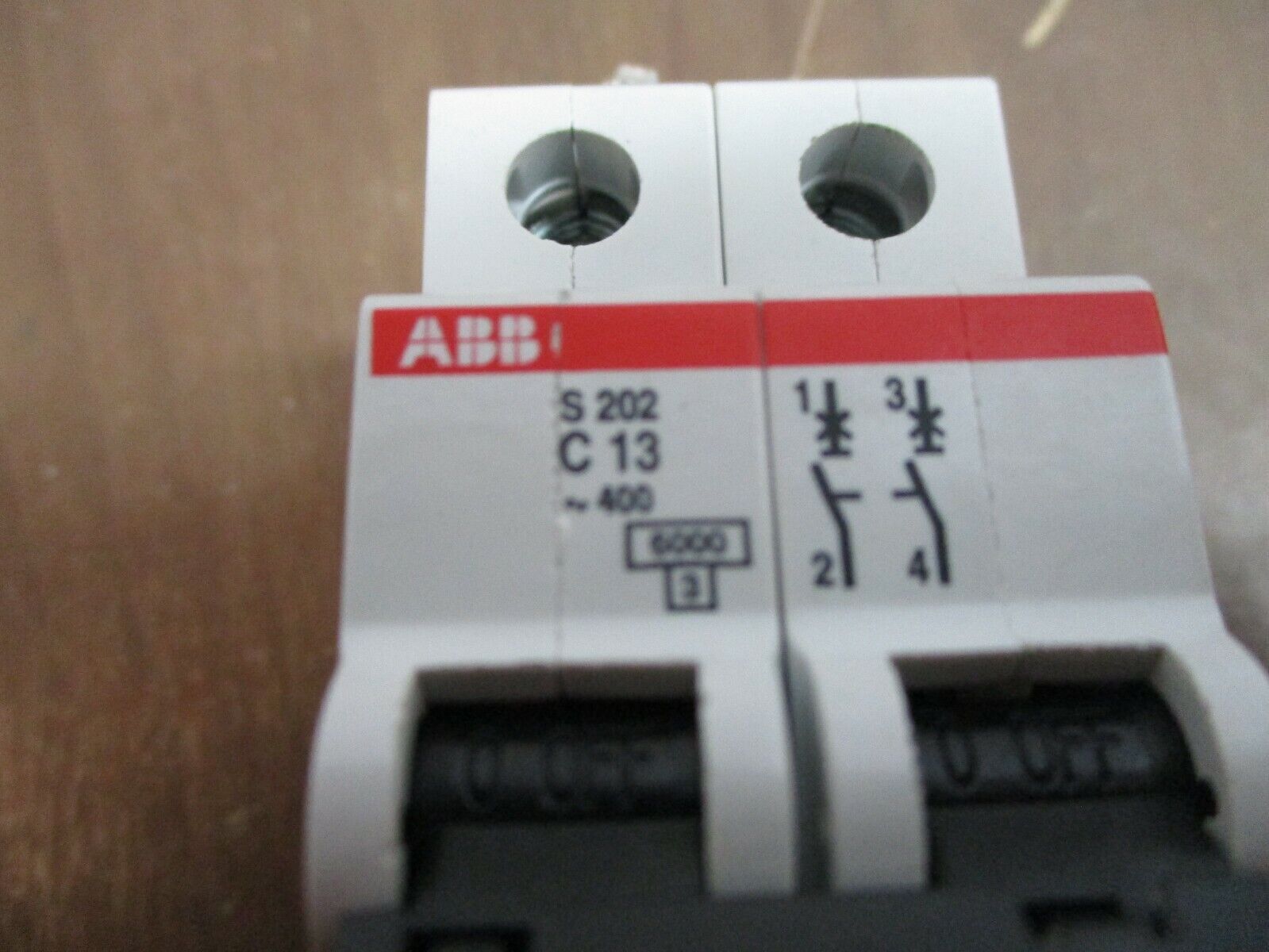 ABB Circuit Breaker S 202-C13 13A 277/480V 2P *Chipped DIN Rail Mounting* Used