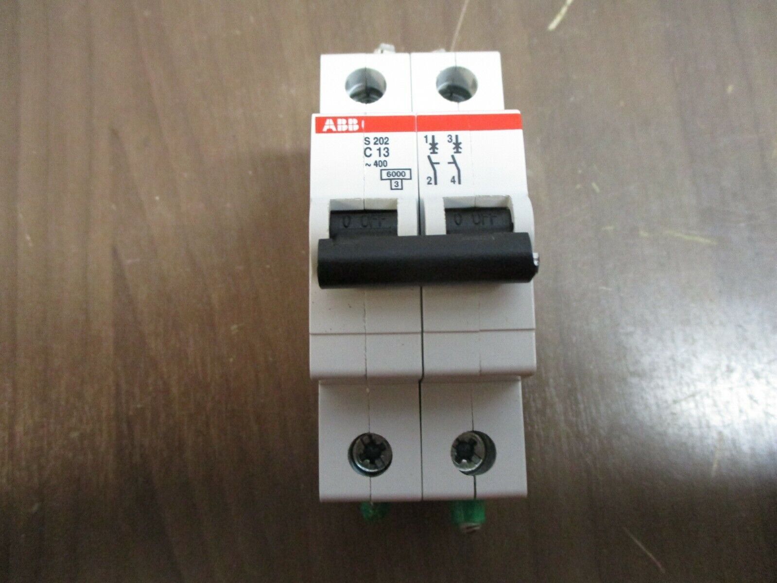 ABB Circuit Breaker S 202-C13 13A 277/480V 2P *Chipped DIN Rail Mounting* Used