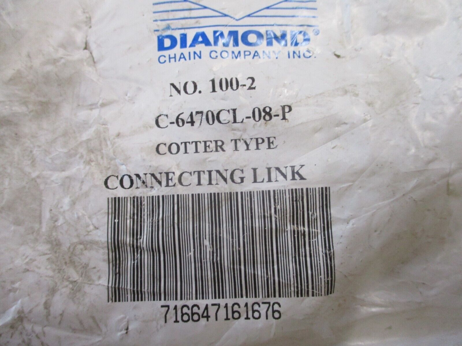 Diamond No. 100-2 Connecting Link C-6470CL-08- *Lots of 2* New Surplus
