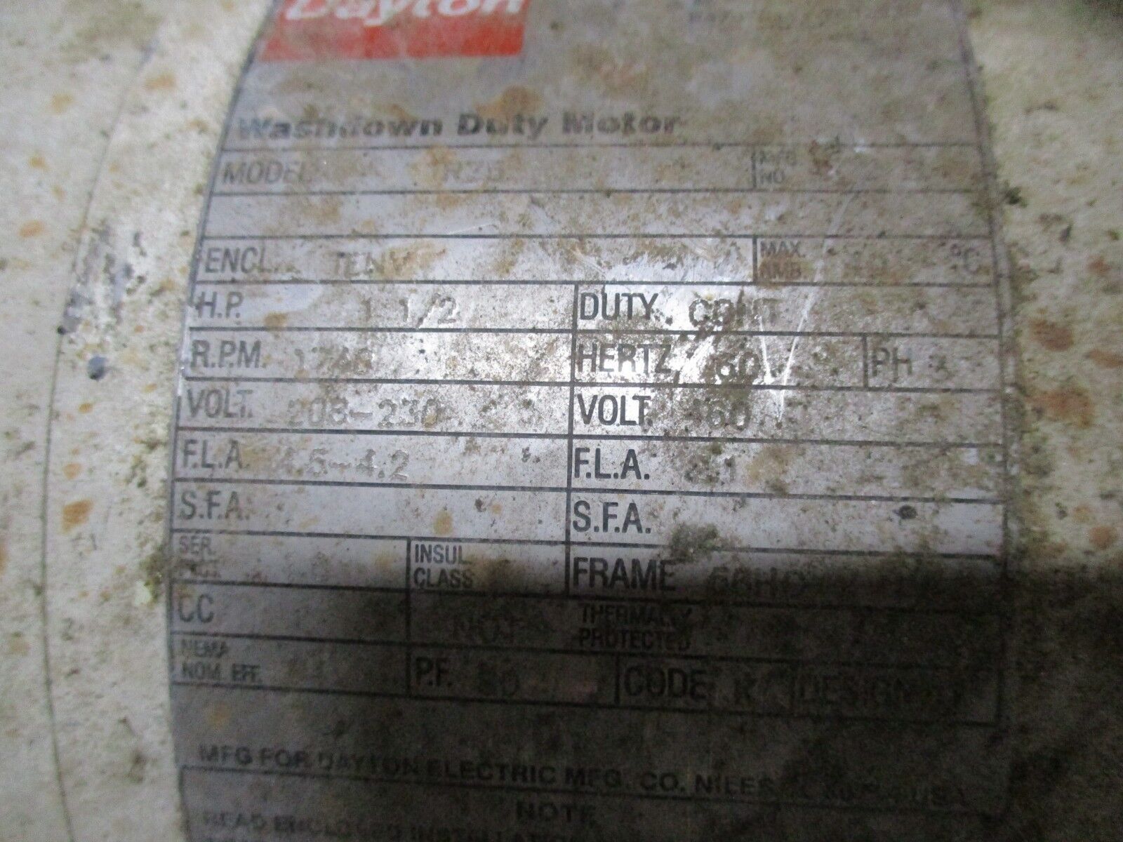 Gast Vacuum Pump 2567-V108 1.5HP 1800RPM 208-230/460V 4.5-4.2/2.1A 3Ph 60Hz Used