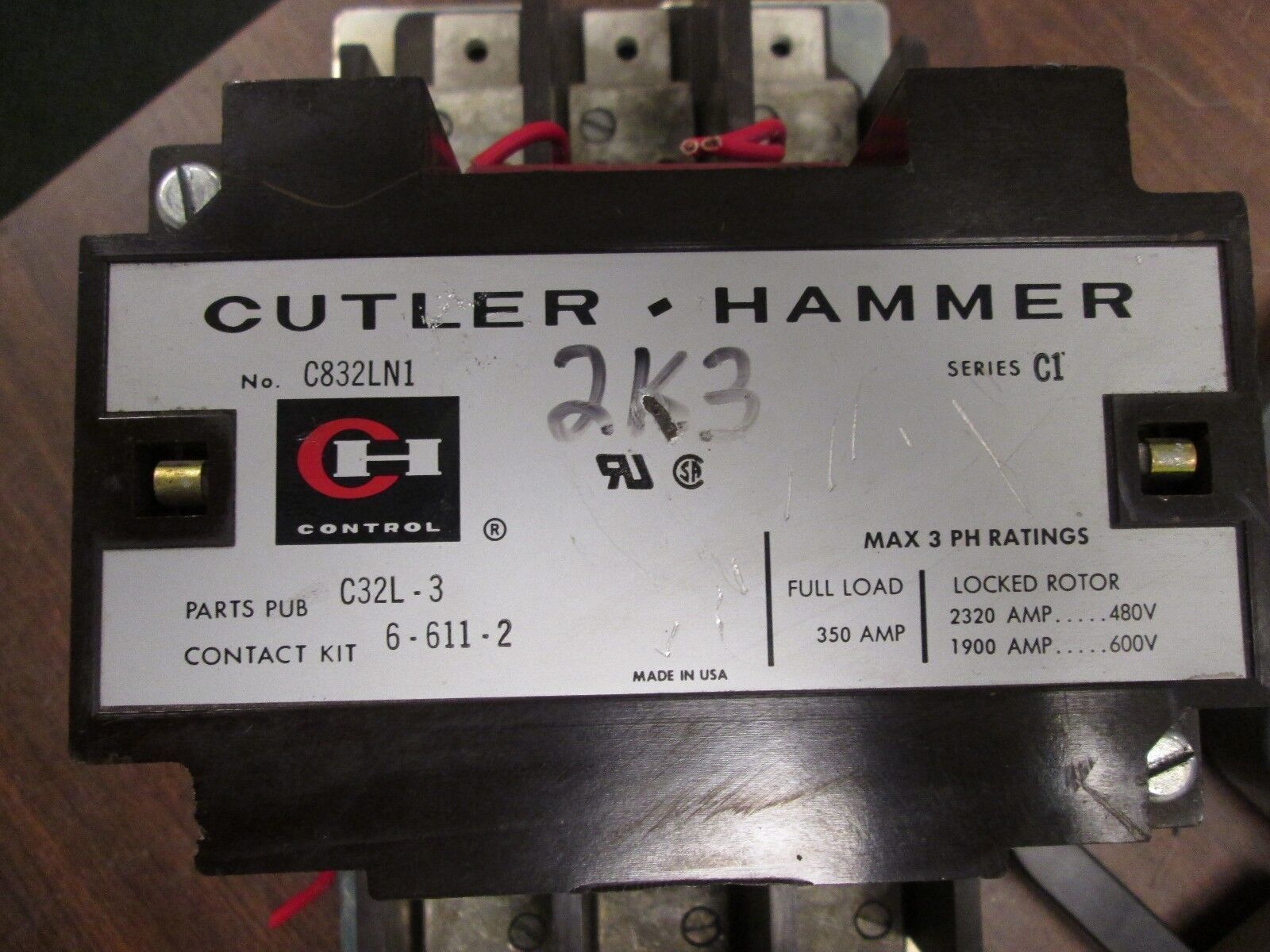 Cutler-Hammer Contactor C832LN1 Size 5 350A 120V Coil