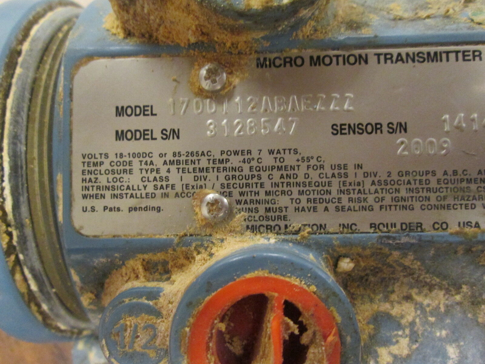 Micro Motion Transmitter 1700|12ABAEZZZ 18-100VDC/85-265VAC Nema 4 Encl Used