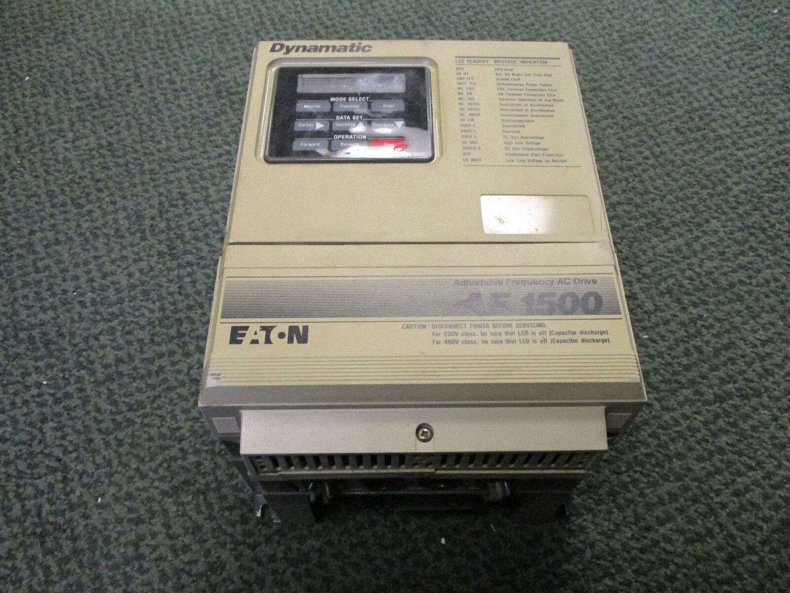 Eaton Dynamatic AC Drive AF-150202-0480 2HP Used