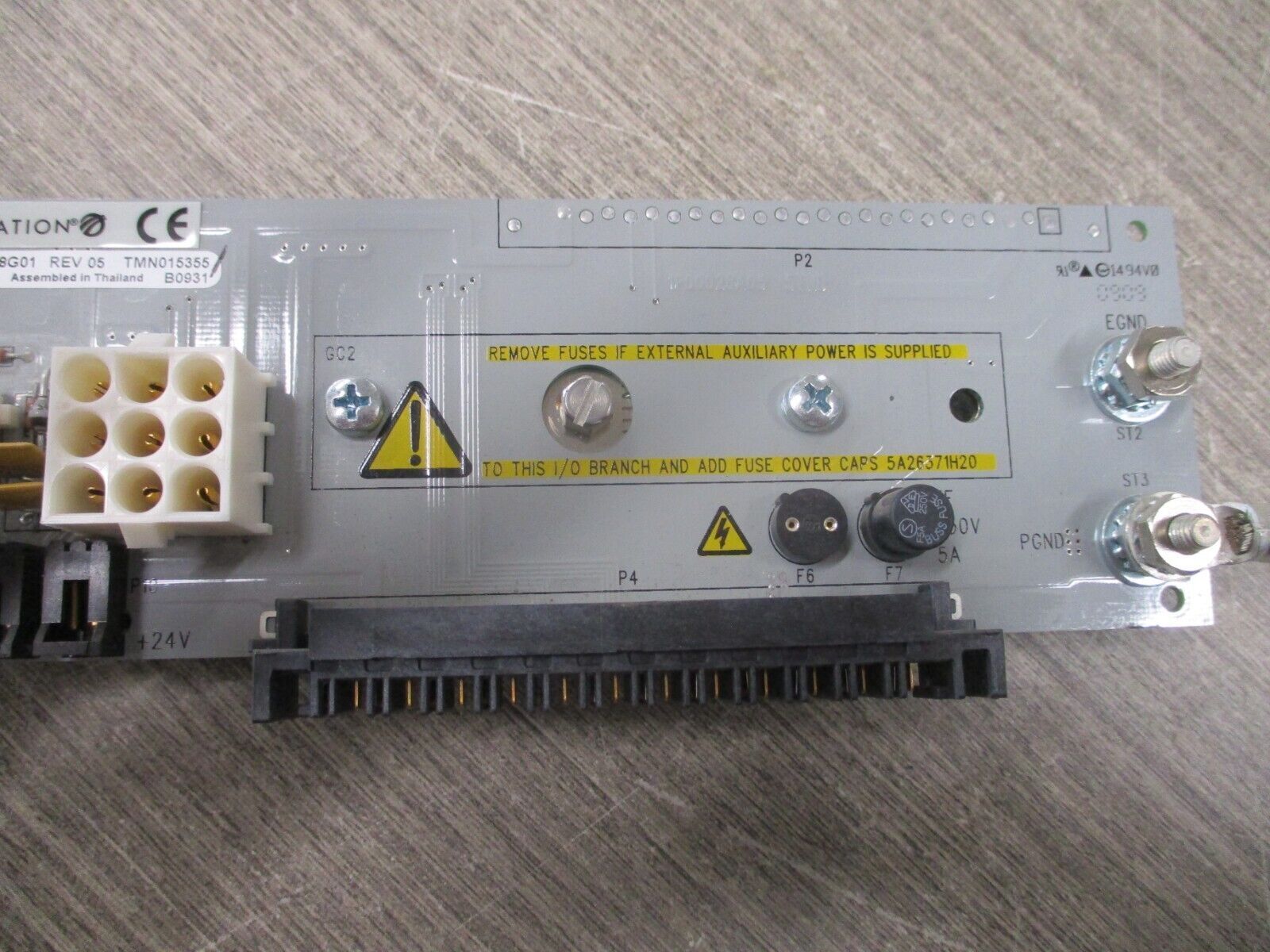 Emerson Ovation Local I/O Transition Panel IP00028G01 Rev. 05 Used