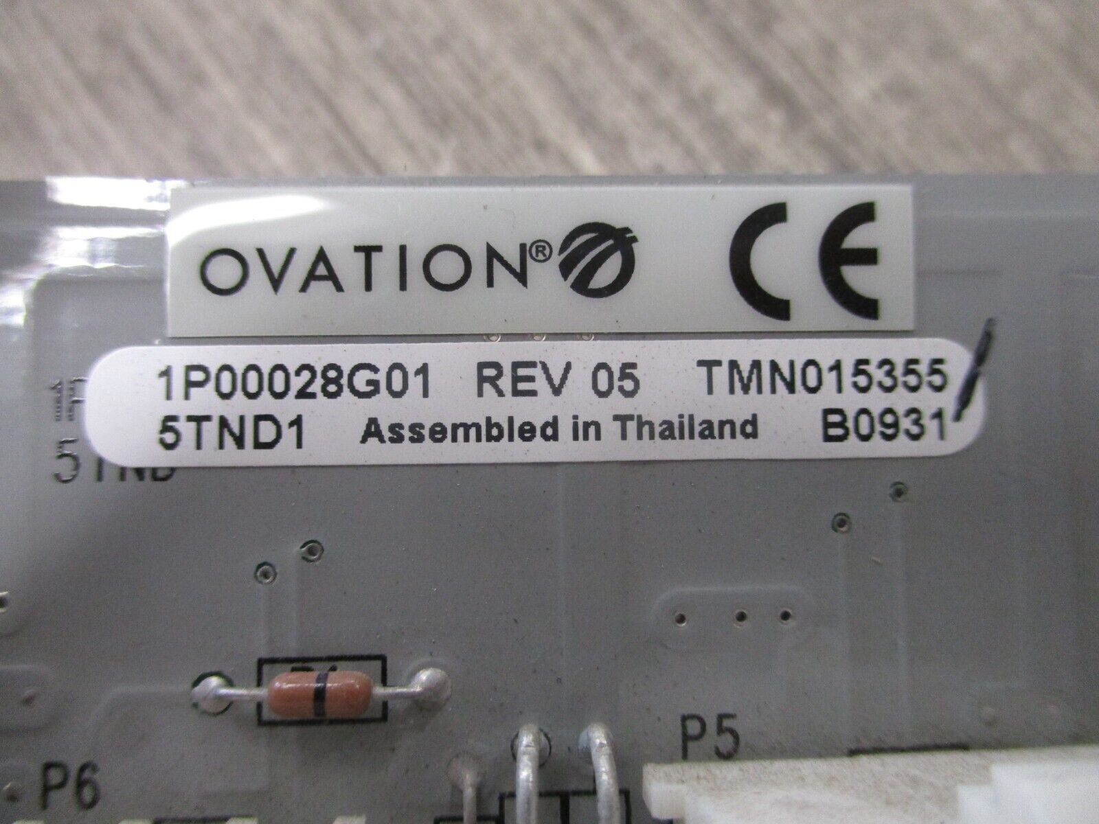 Emerson Ovation Local I/O Transition Panel IP00028G01 Rev. 05 Used