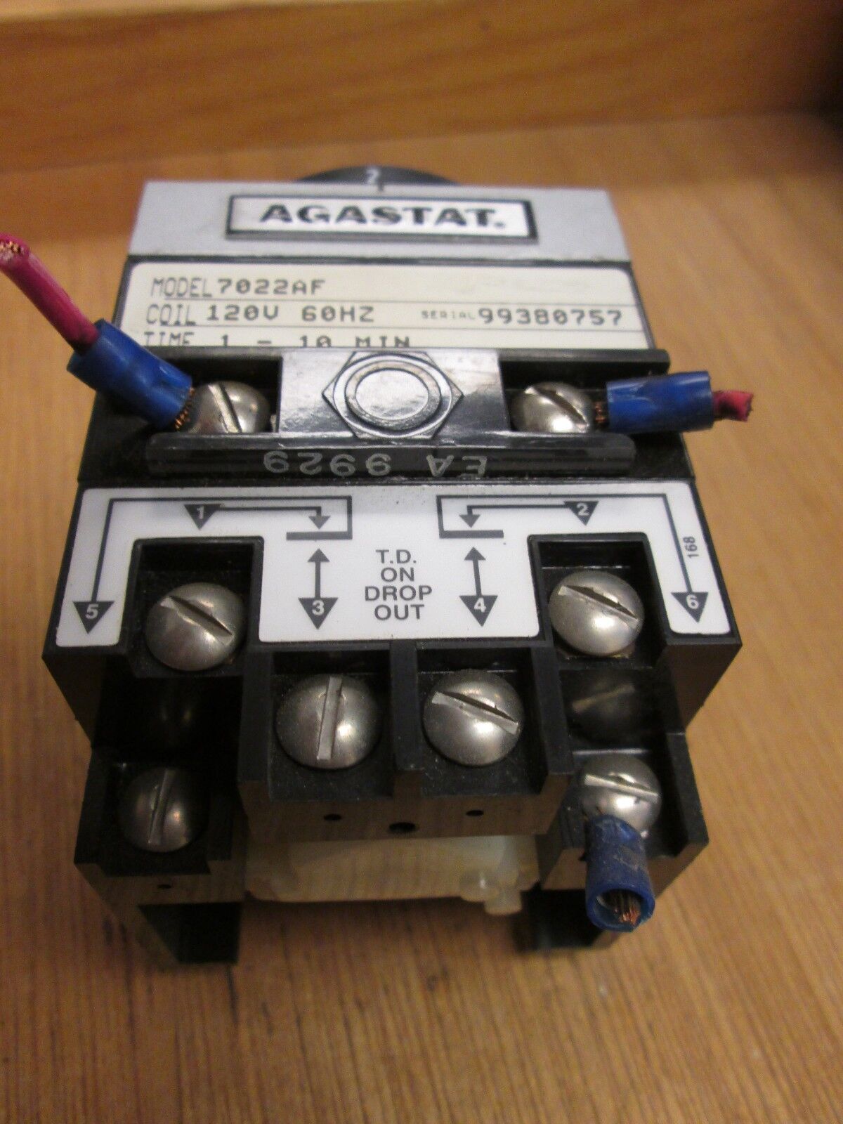 Agastat Timer 7022AF Range 1-10mins 120V Coil 60Hz Used
