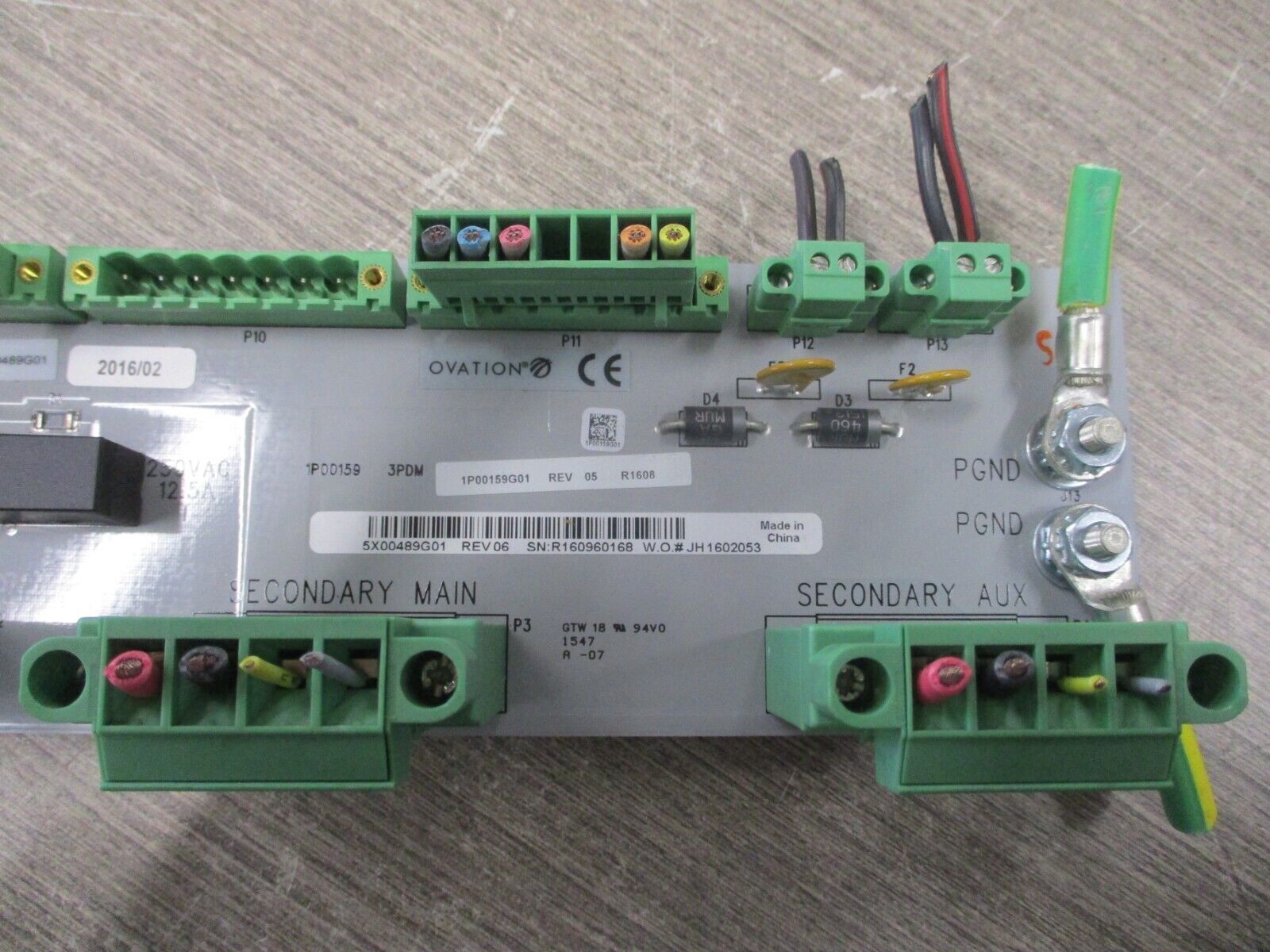 Emerson Ovation Power Distribution Module 5X00489G01 Rev. 06 Used