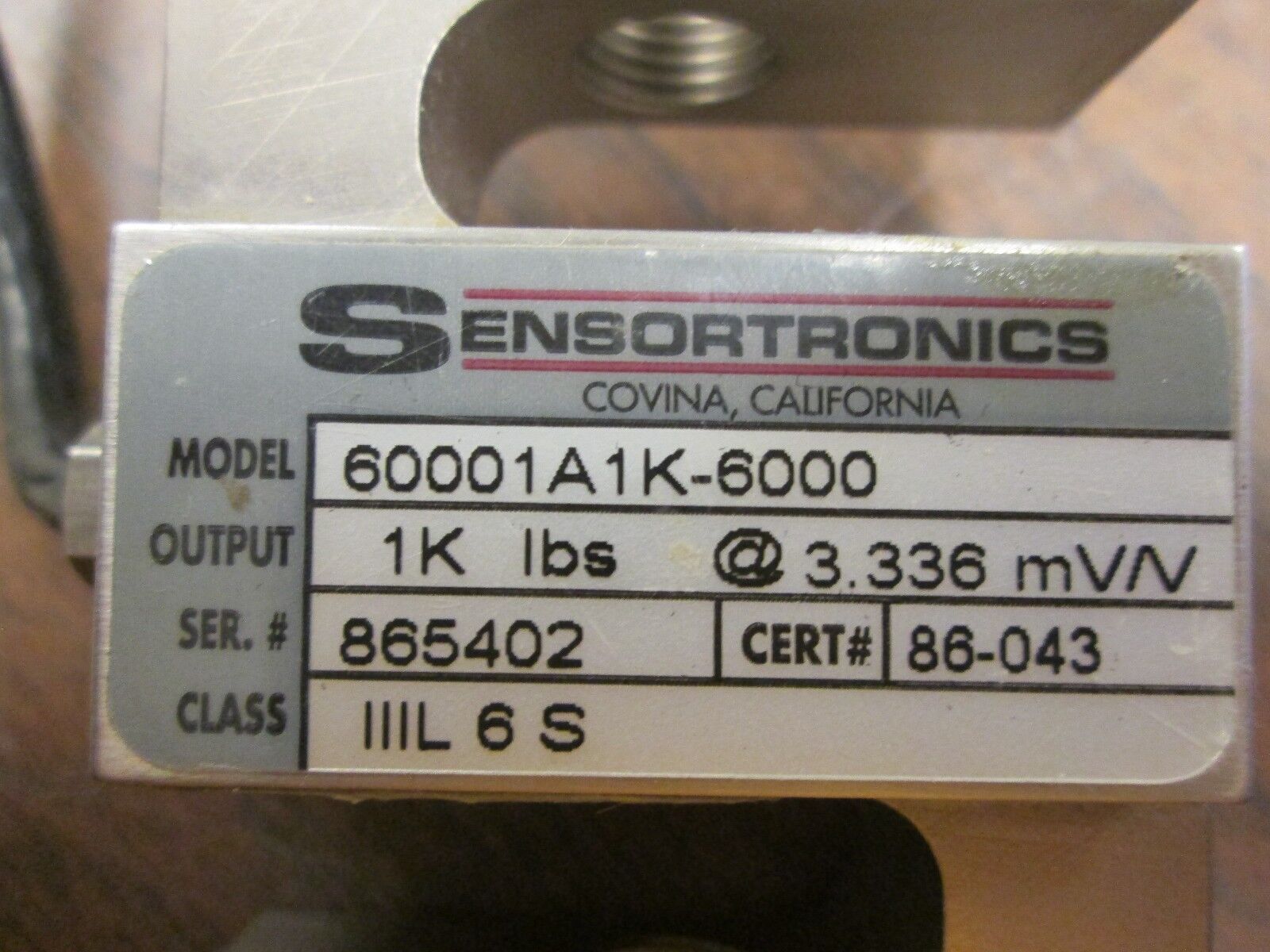 Sensortronics Load Cell S-Beam Sensor Cable 60001A1K6000 20ft New Surplus