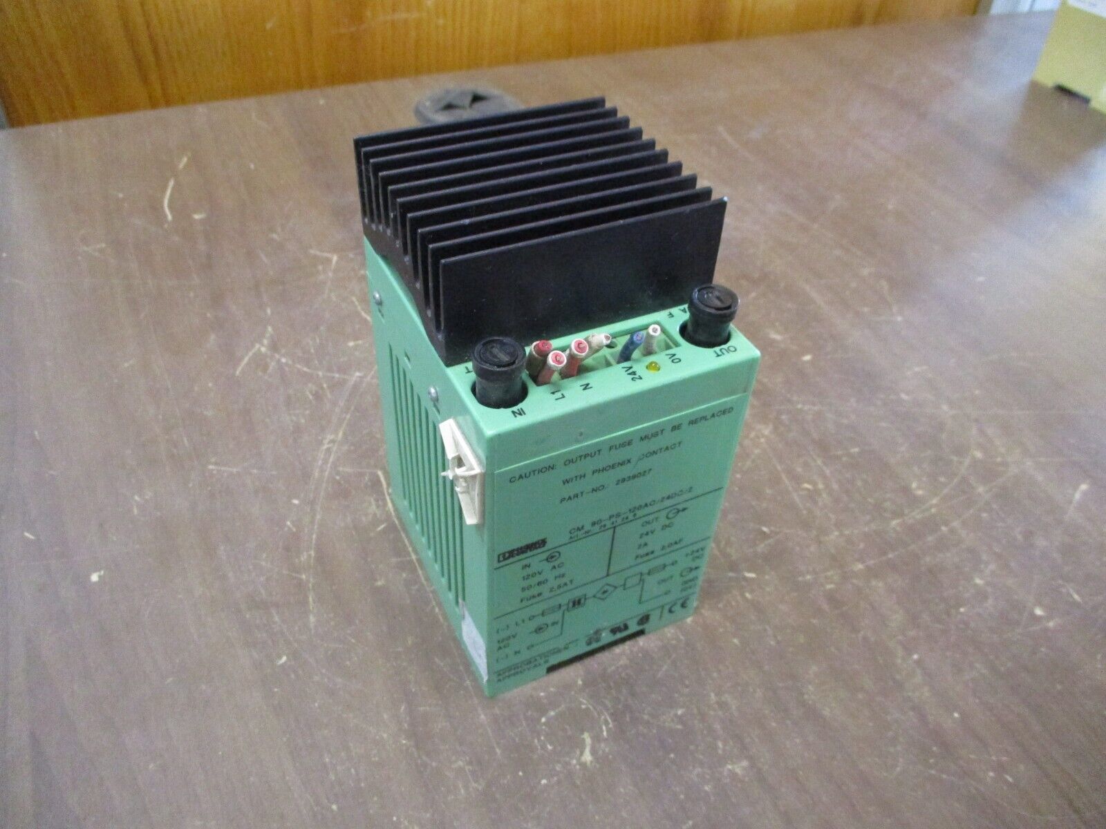 Phoenix Contact Power Supply CM 90-PS-120AC/24DC/2 *Broken DIN Rail Mount* Used