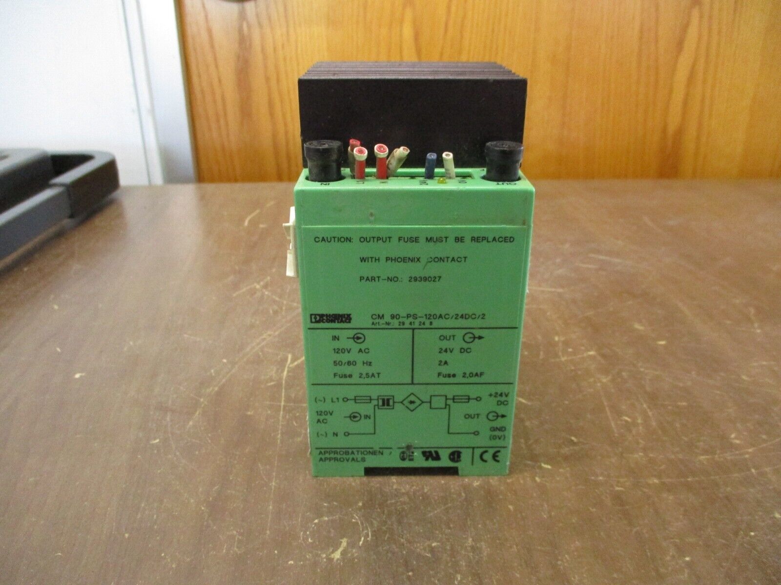Phoenix Contact Power Supply CM 90-PS-120AC/24DC/2 *Broken DIN Rail Mount* Used