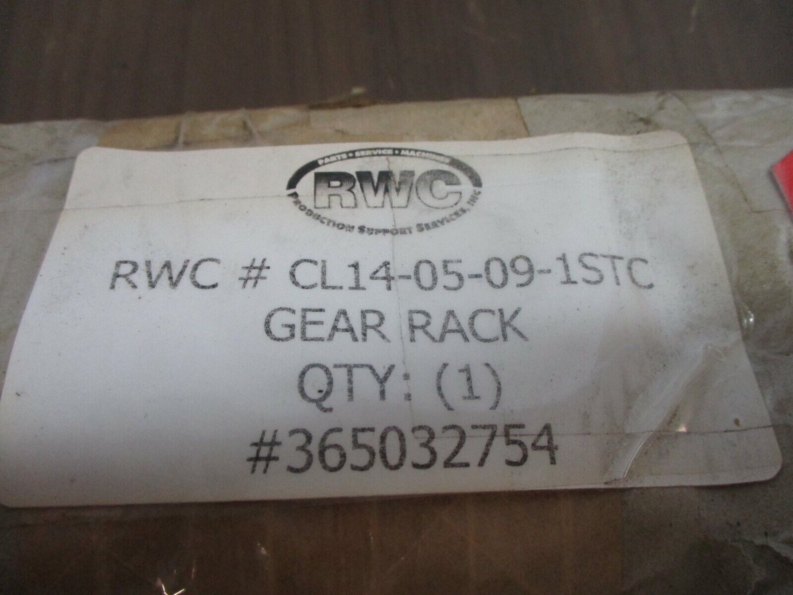 RWC PSS Gear Rack CL14-05-09-1STC New Surplus