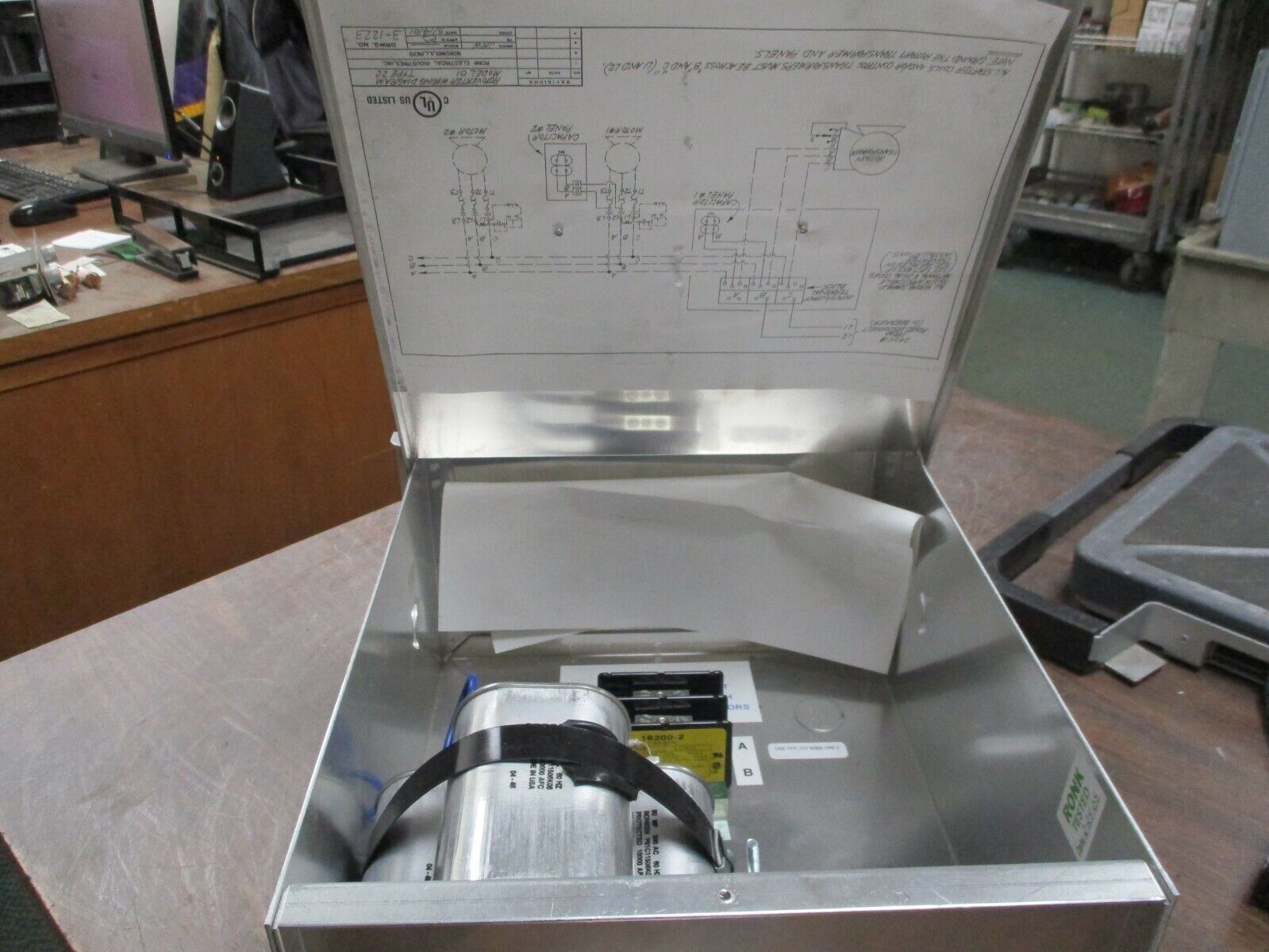 Ronk Type 2C Rotoverter Capacitor Control Panel Model 01 15KVA 240V 60Hz Used