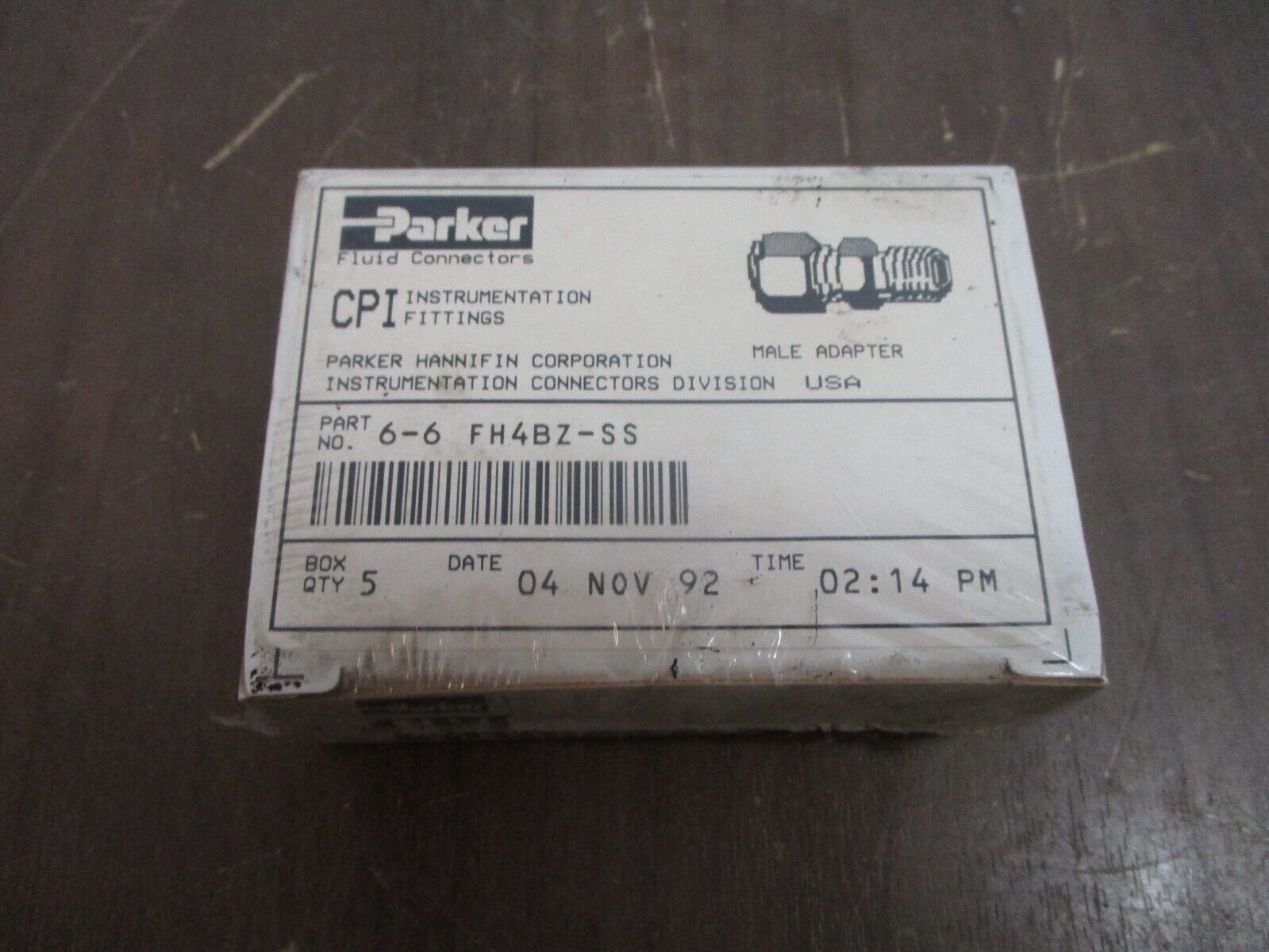 Parker Thermocouple Connector 6-6 FH4BZ-SS *Box of 5* New Surplus