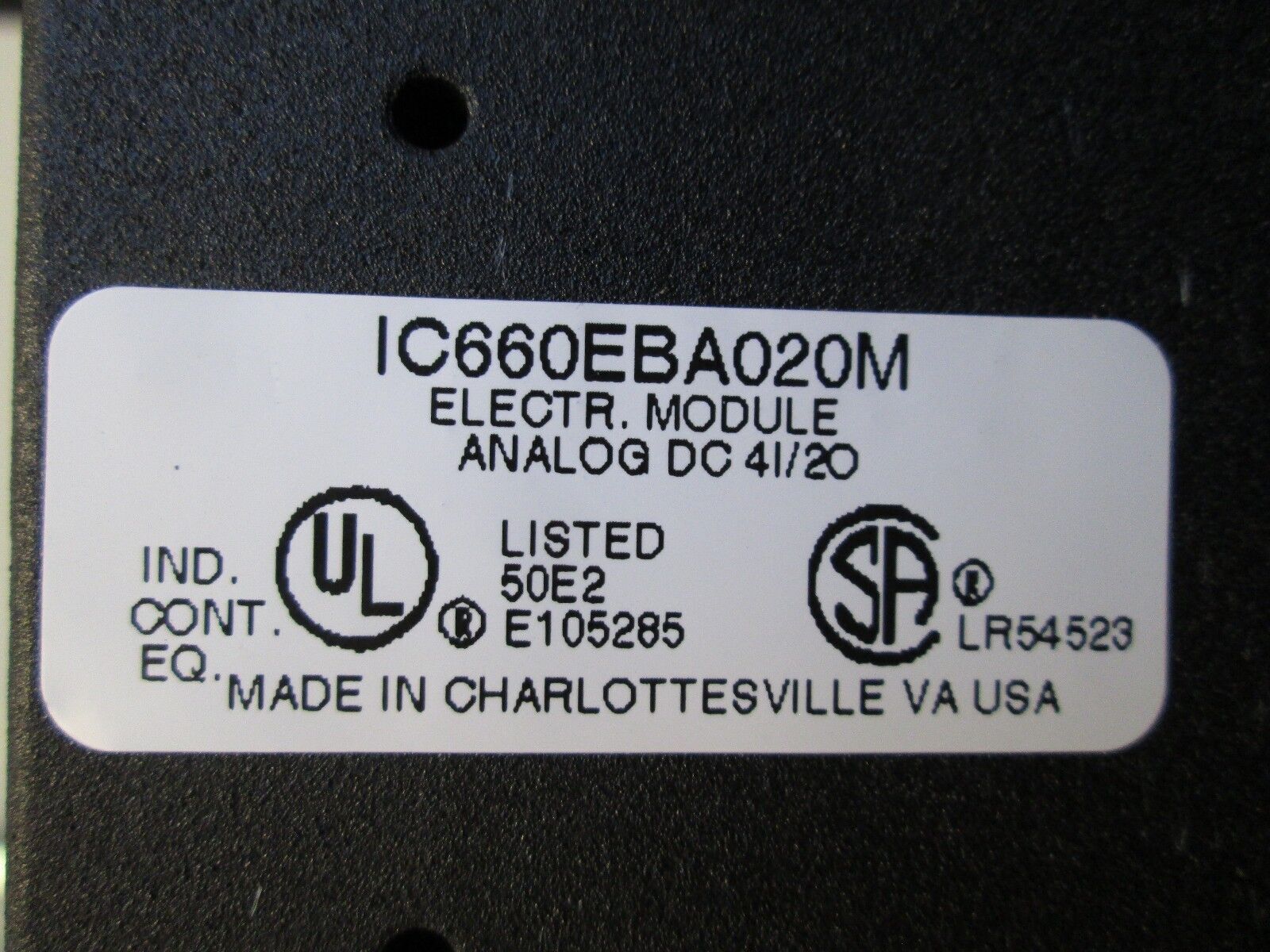 GE Fanuc Genius Analog 4I/2O Block IC660BBA020 24/48VDC .5A Max Used