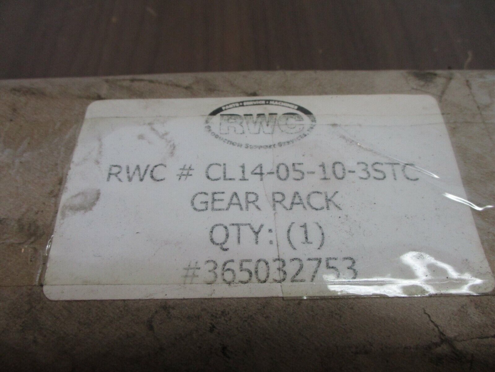 RWC PSS Gear Rack CL14-05-10-3STC New Surplus