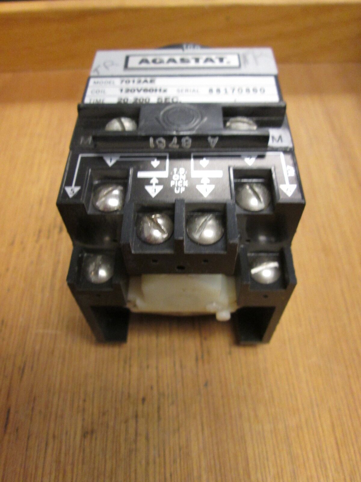 Agastat Timer 7012AE Range 20-200 secs 120V coil 60Hz Used
