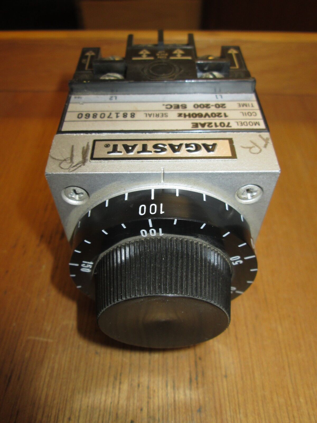Agastat Timer 7012AE Range 20-200 secs 120V coil 60Hz Used